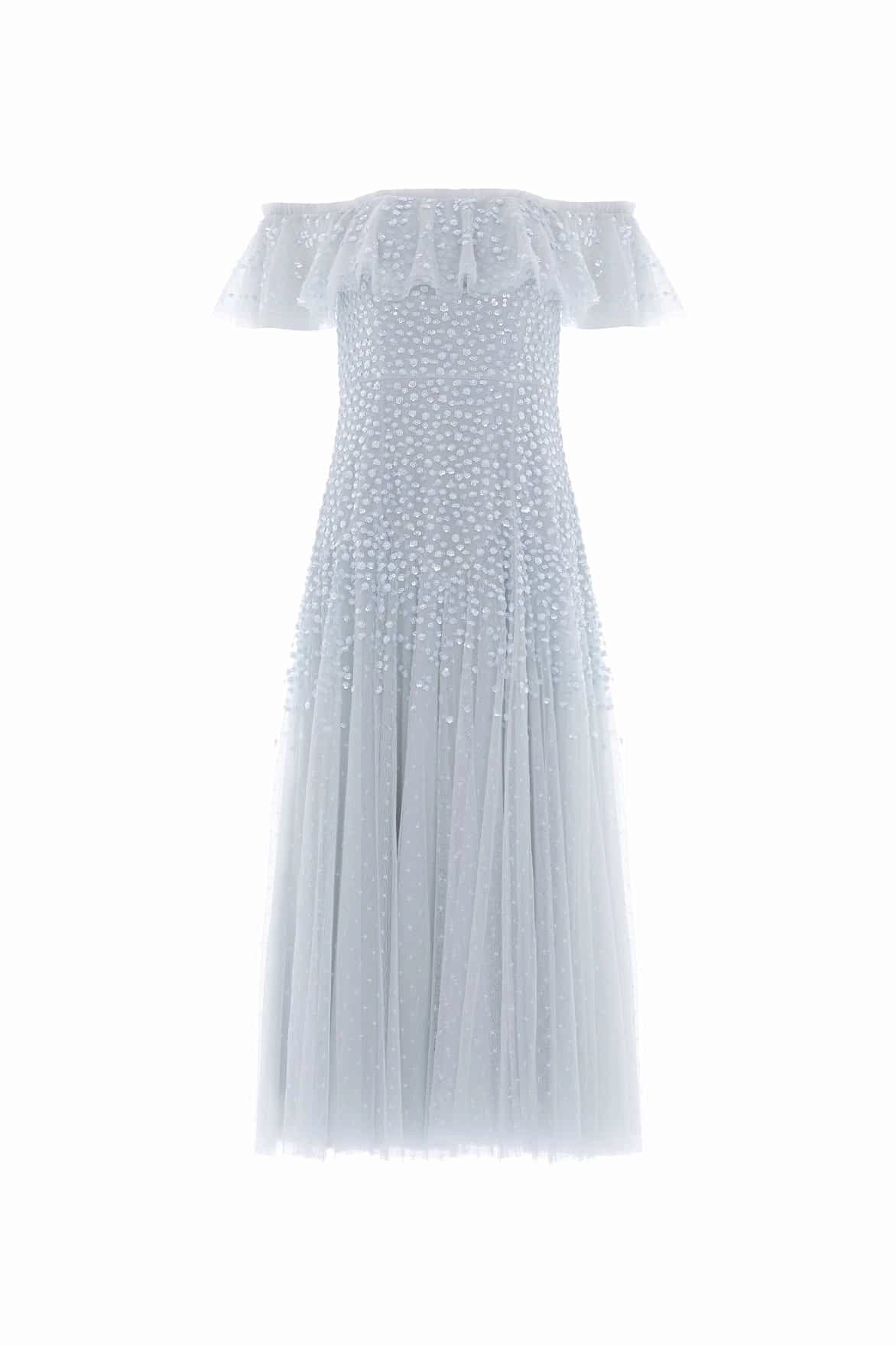 Family Glow Classic Motion Dappled Sequin Off-Shoulder Ballerina Dress