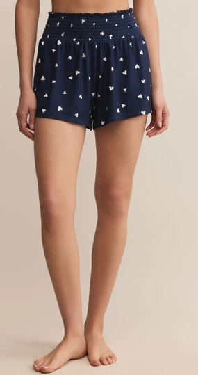 Fashion Stretch Dawn Heart Shorts in Eclipse