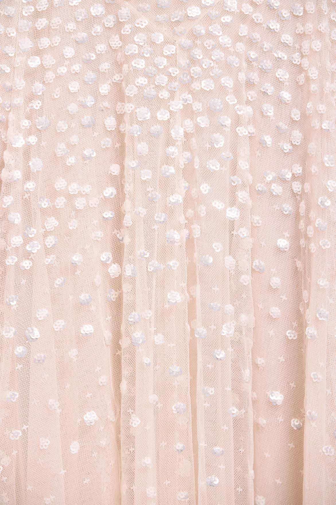 Everyday-Use Dappled Sequin Cape Ankle Gown