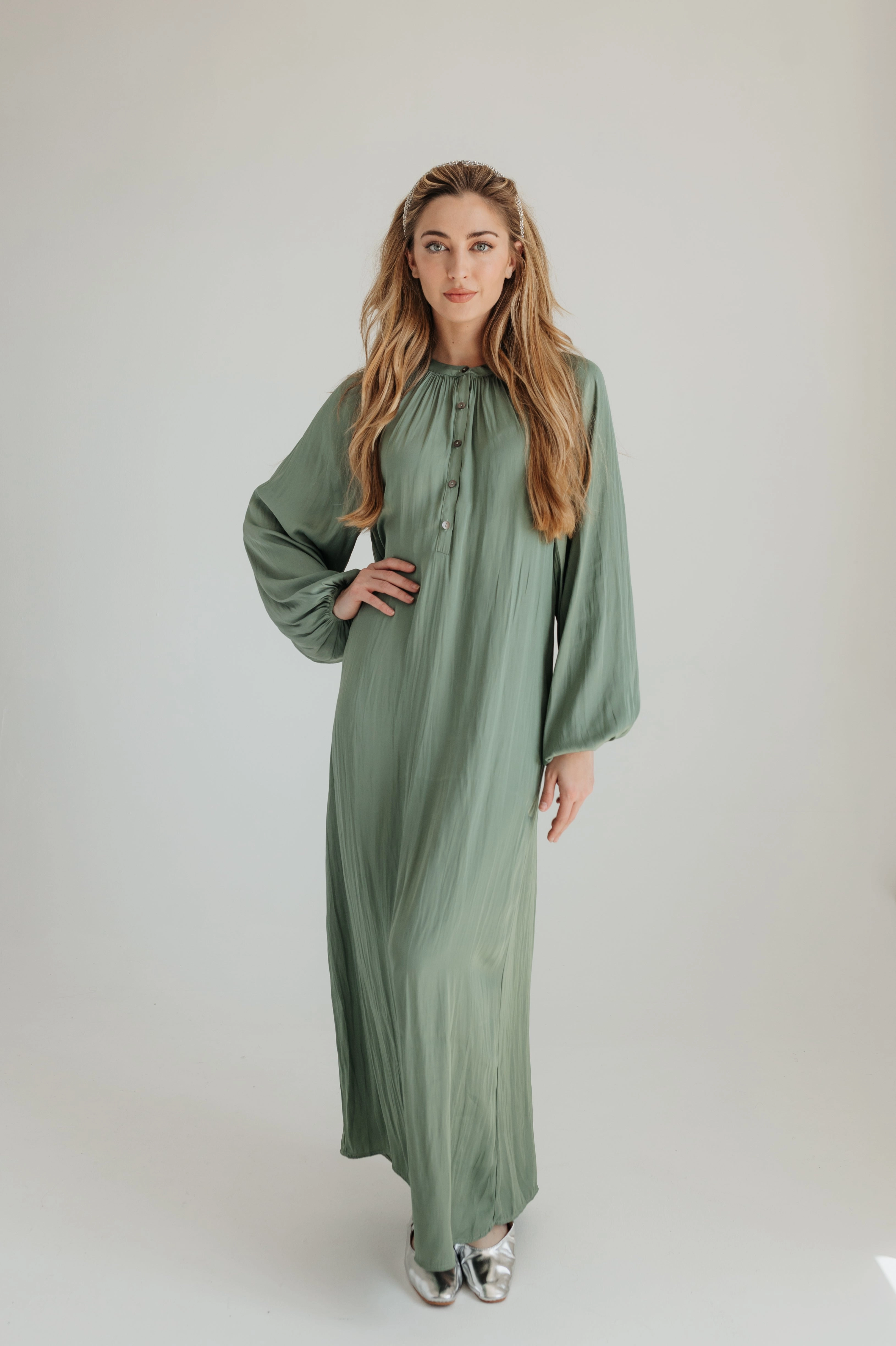 Airy Drape Ella Maxi Dress - Sage