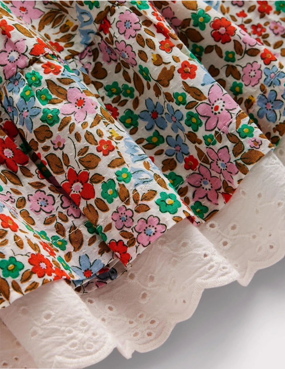 Printed Pull-on Woven Skirt-Rose Pink Flowerbed Mood Dressing Timeless Trend