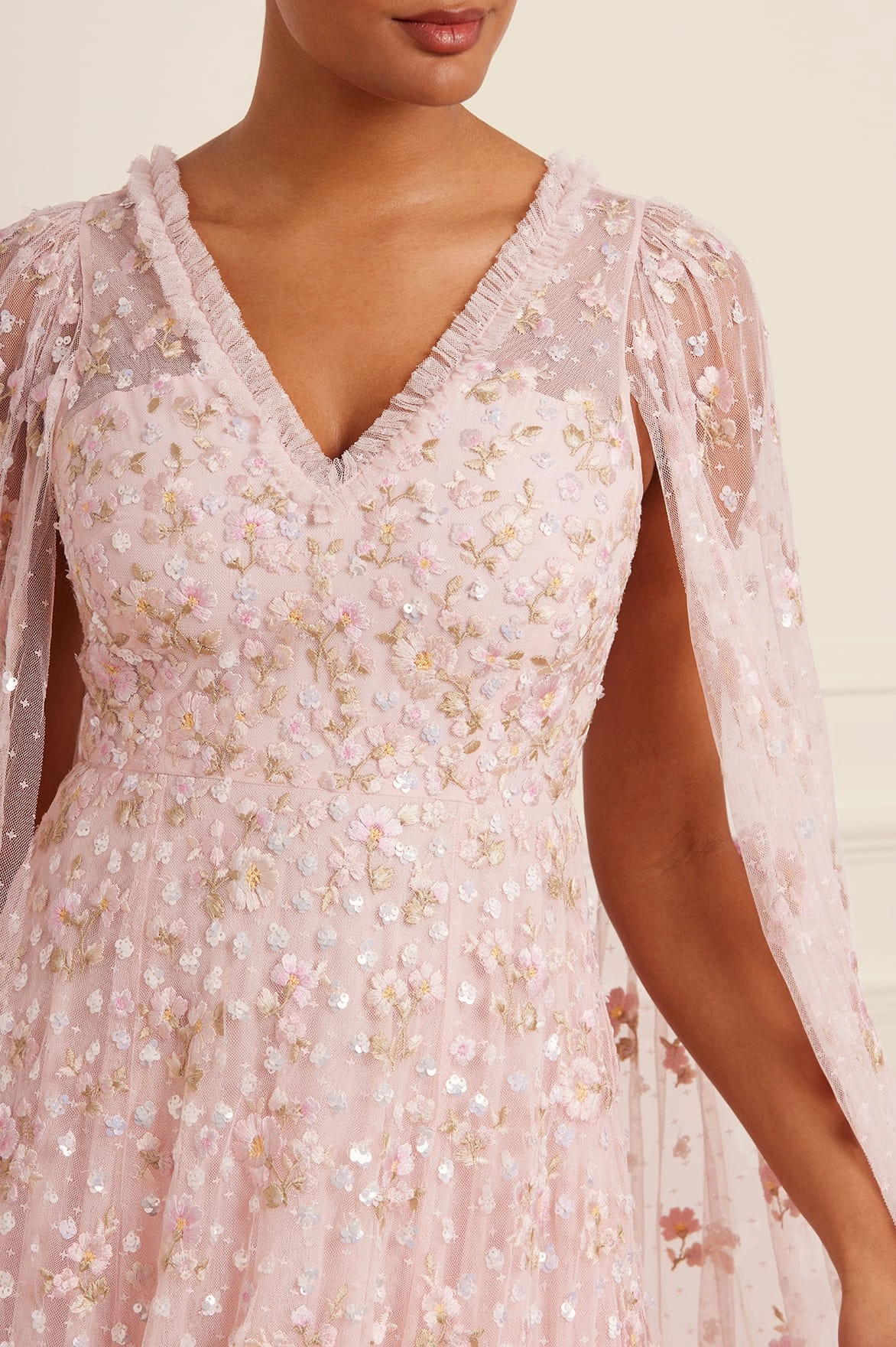 Light Elegance Dahlia Ditsy Ankle Gown