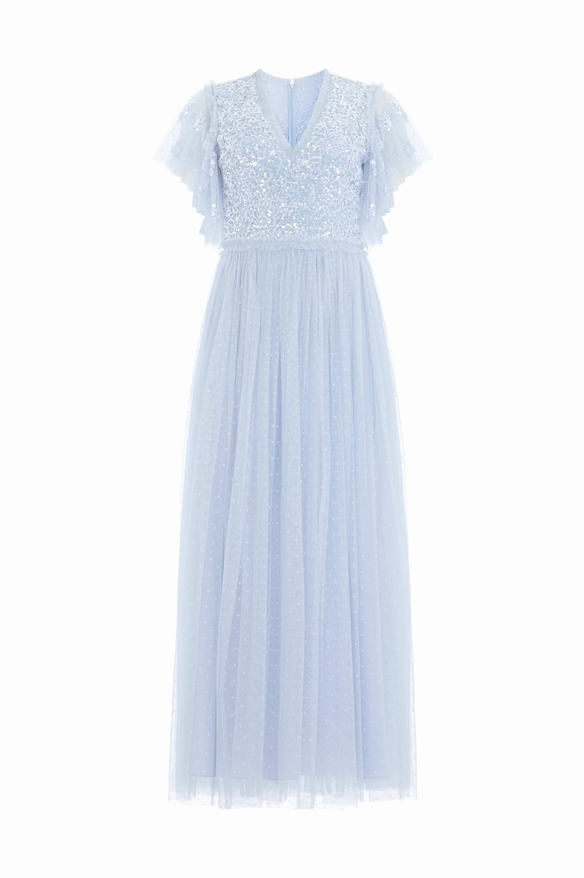 skin friendly Floral Lace Bodice V-Neck Ankle Gown