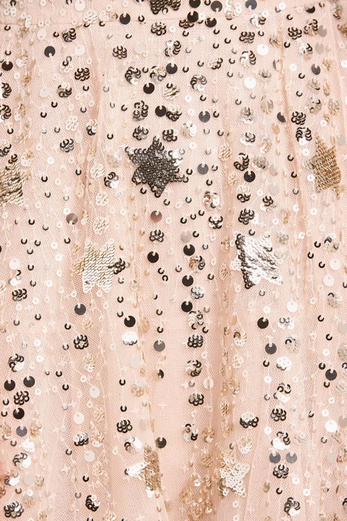 Professional Look Airy Drape Shooting Stars Cape Micro Mini Dress