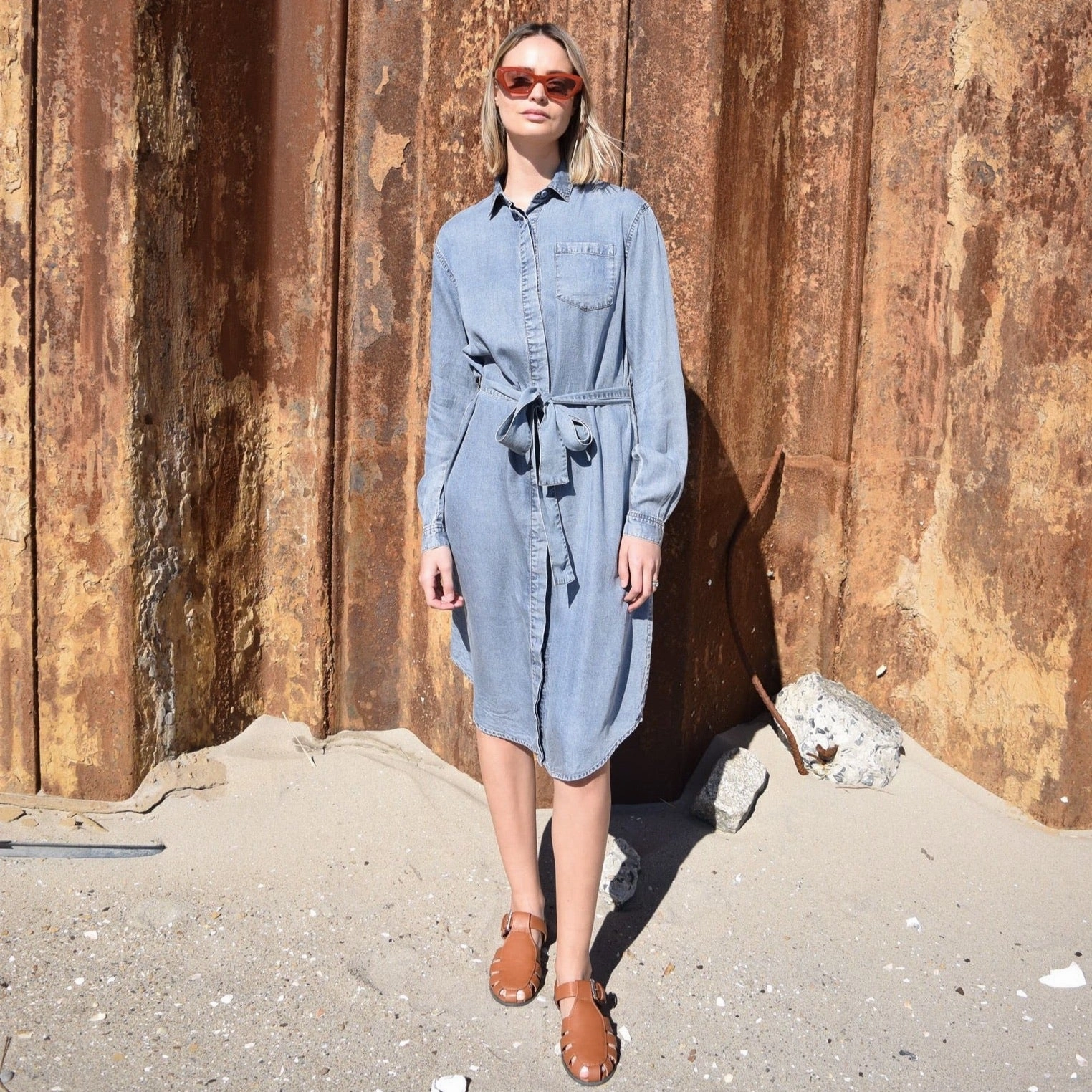 Relaxed and stylish Denim Shirt Dress [Final Sale]