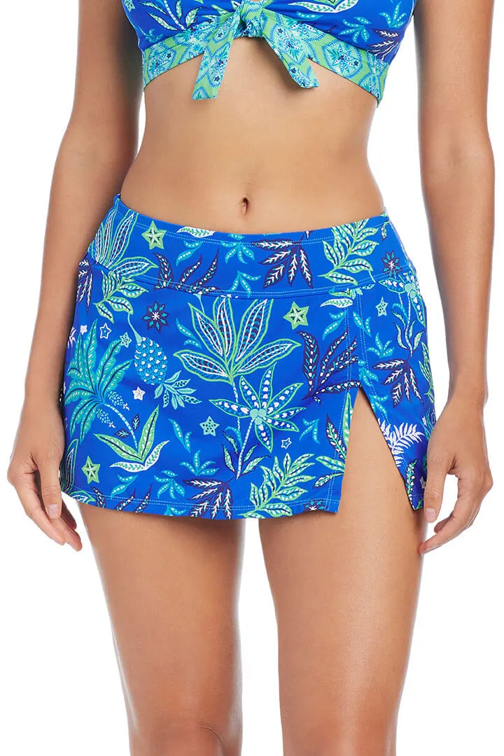 Desert Bloom High-Waisted Swim Skirt QuickRelease Closures Moisture Wicking Fabric