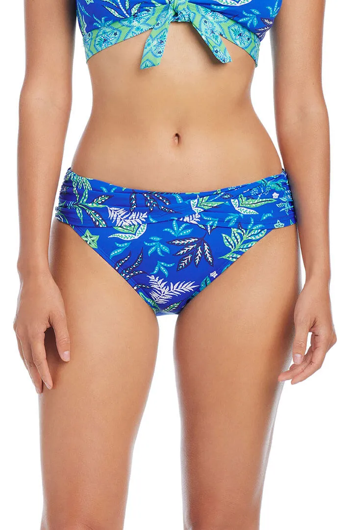 Asymmetrical hem Tapered Side Panels Desert Bloom Sarong Bikini Bottom
