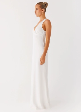 Desi Halterneck Maxi Dress - White