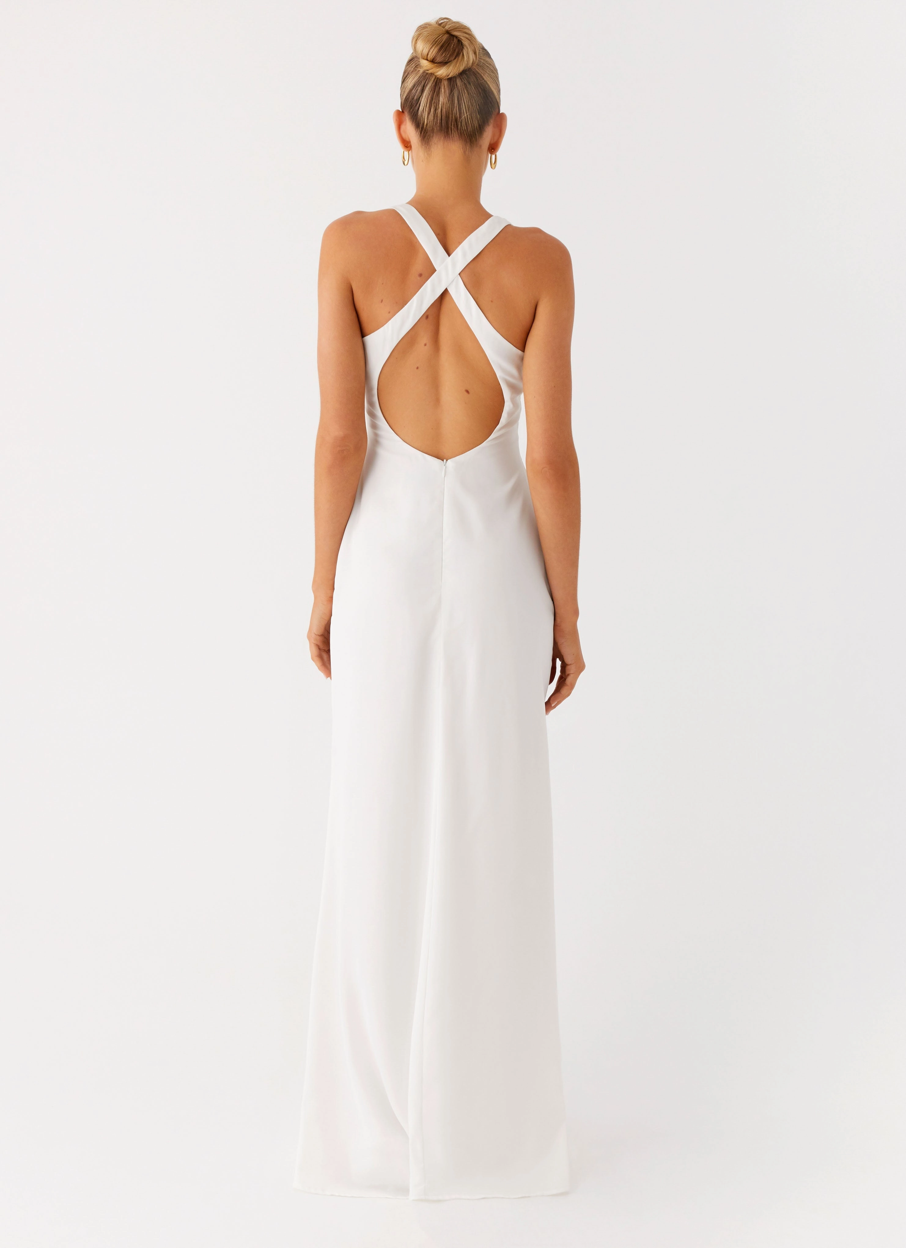 Desi Halterneck Maxi Dress - White