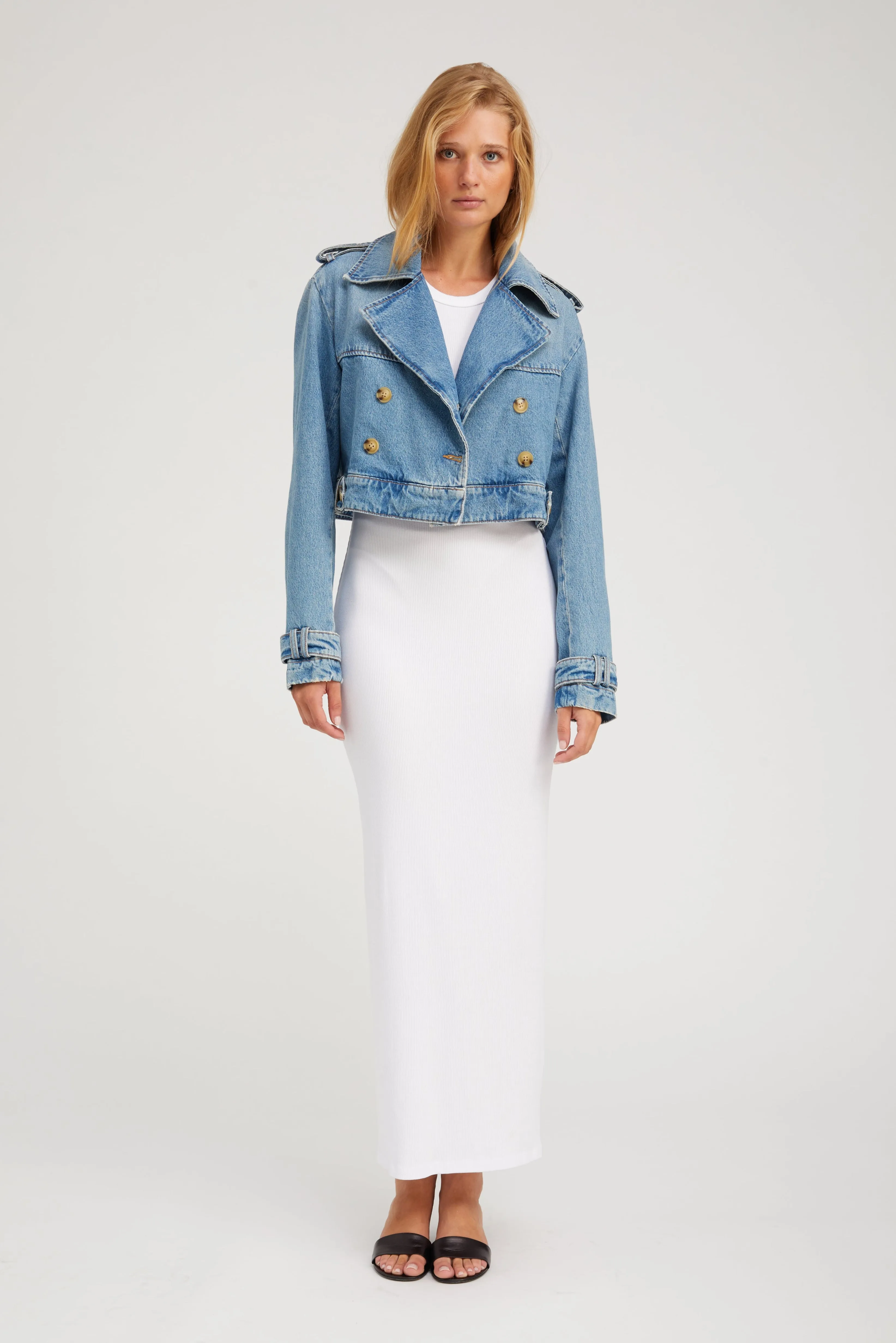 Non Chafing Edges summer top Paradis Cropped Denim Trench