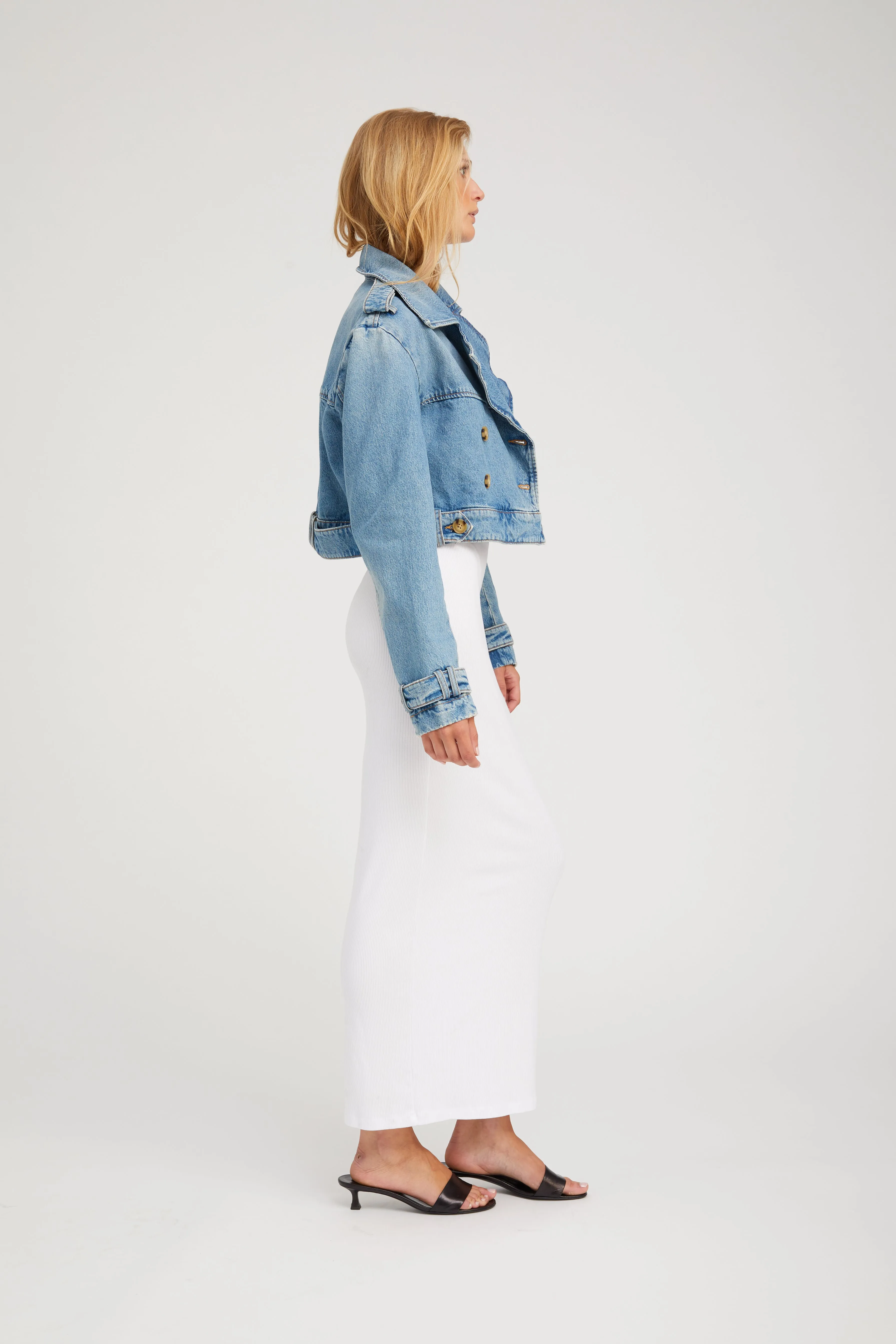 FullCoverageHood Paradis Cropped Denim Trench