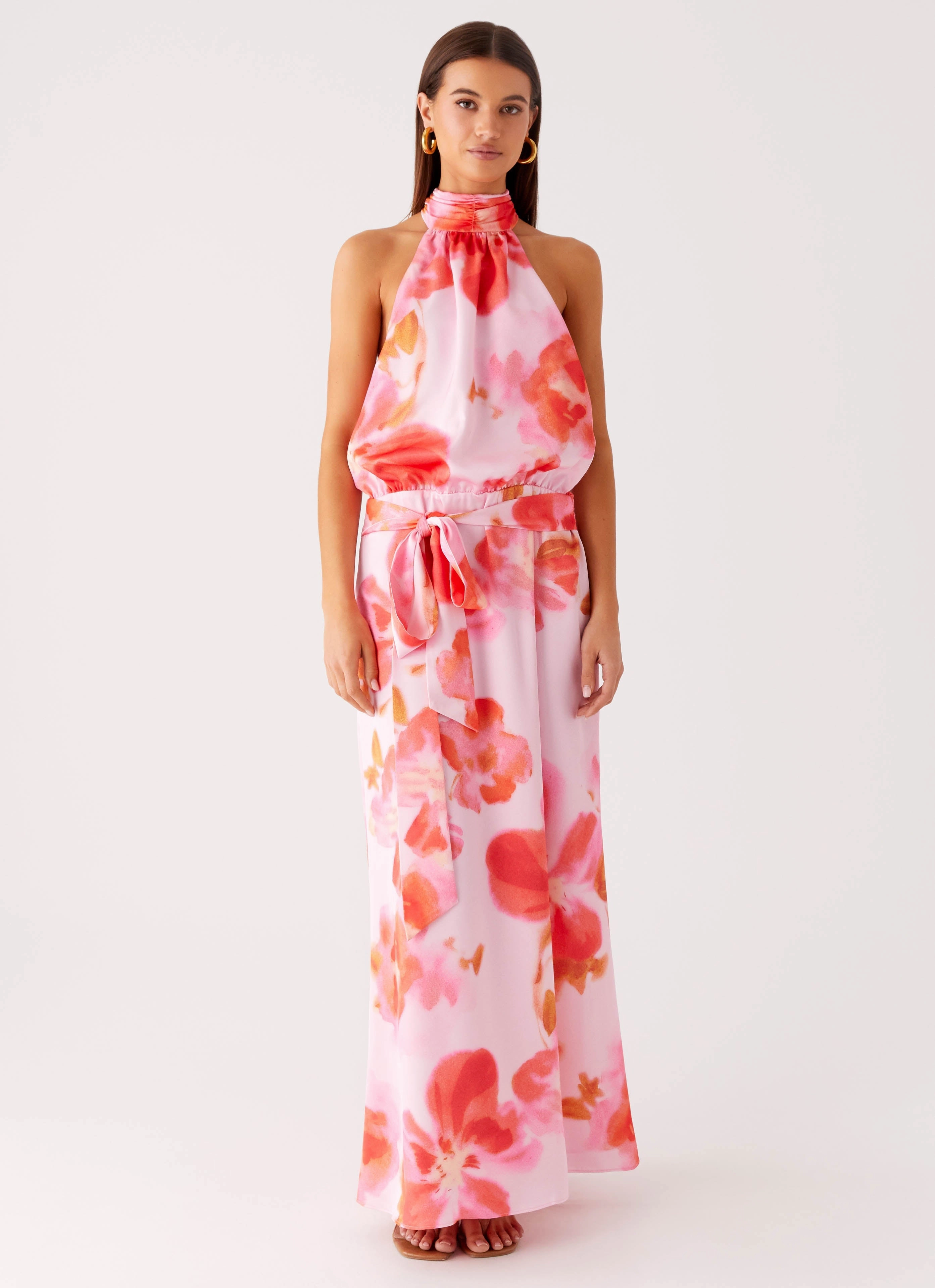 Diablo Backless Maxi Dress - Blushing Blossom