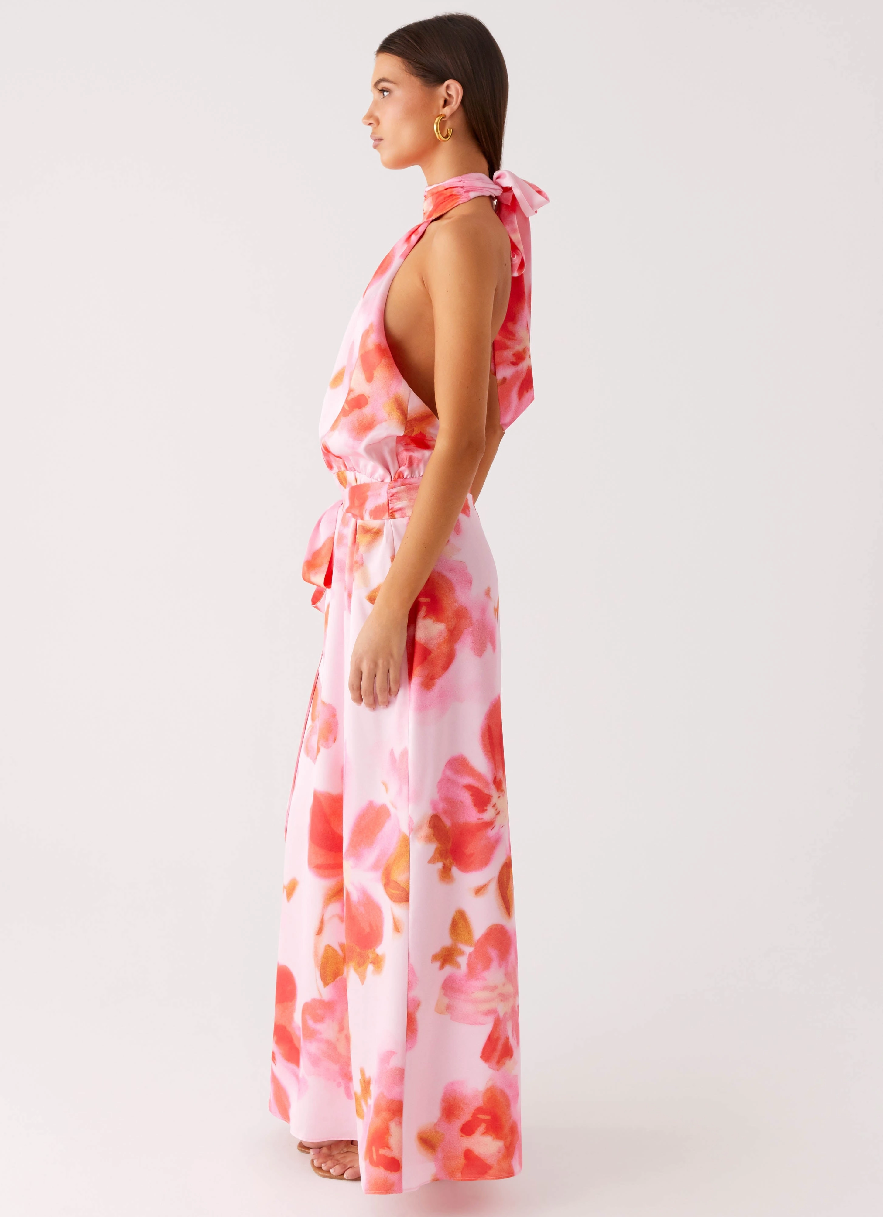 Diablo Backless Maxi Dress - Blushing Blossom