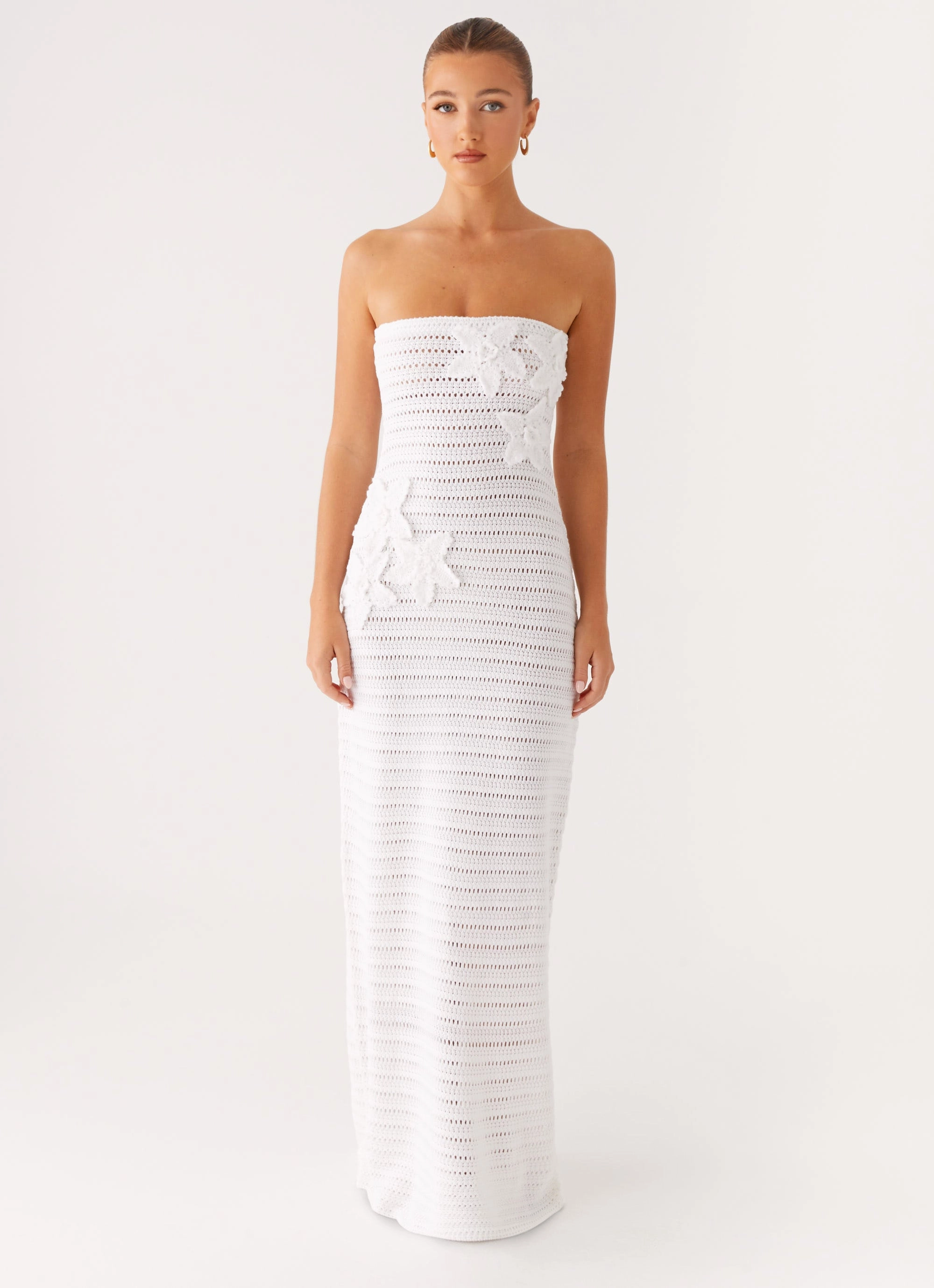 Diaz Crochet Maxi Dress - White