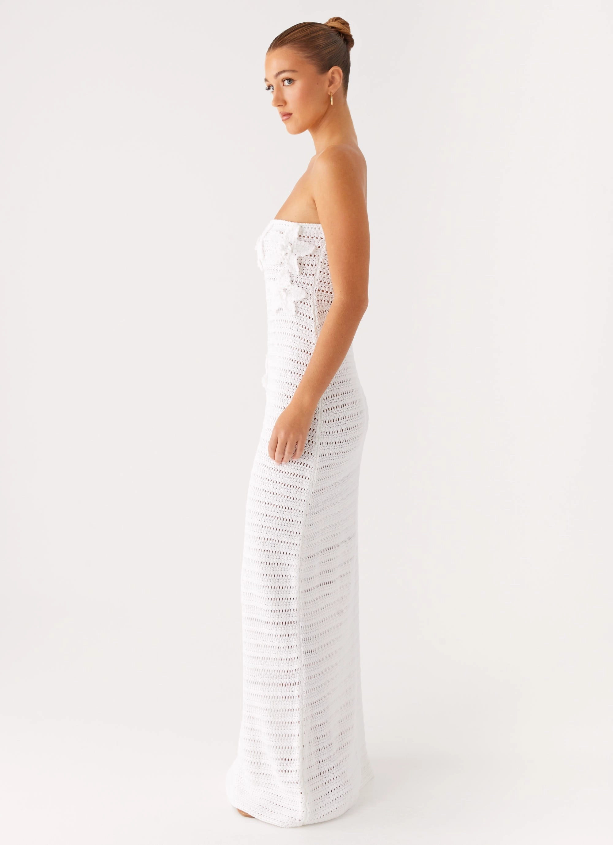 Diaz Crochet Maxi Dress - White