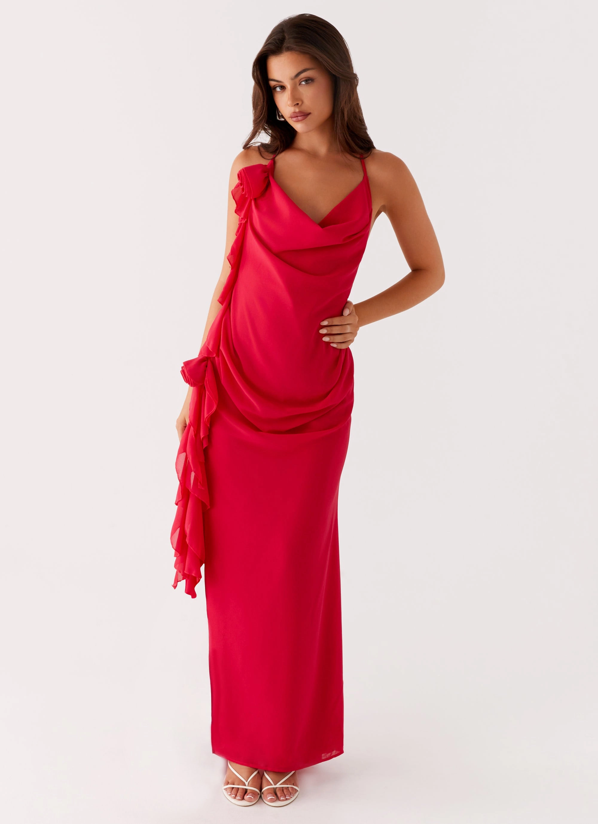 Diedre Rose Strappy Maxi Dress - Raspberry