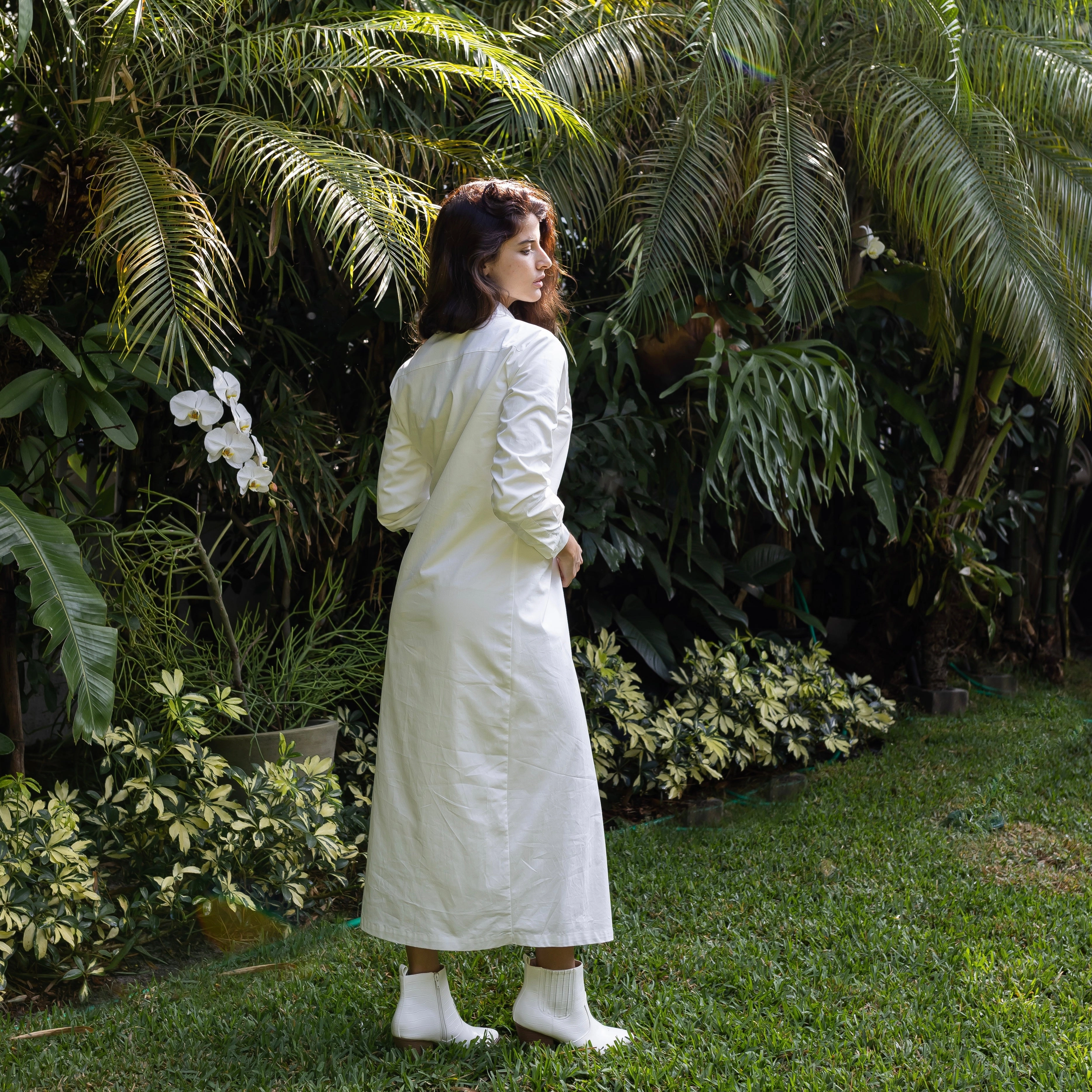 Pure Piece Grace Vibe Overlay Pin Dress | White [Final Sale]