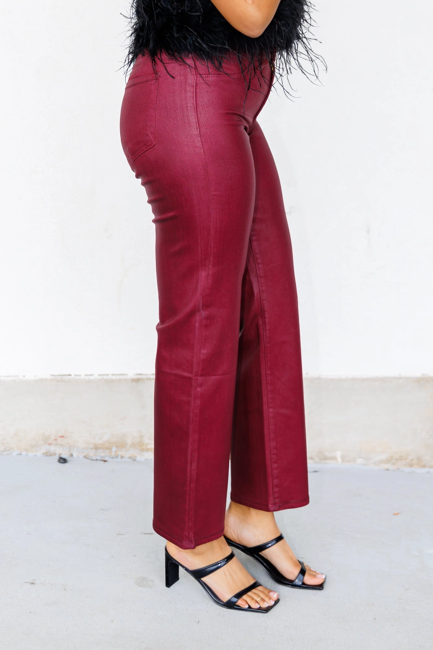 EVIE COATED JEANS Winter Warmth Minimalist Style Picnic Style