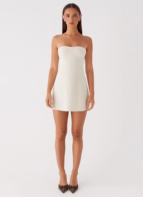 Do It That Way Linen Mini Dress - Ivory