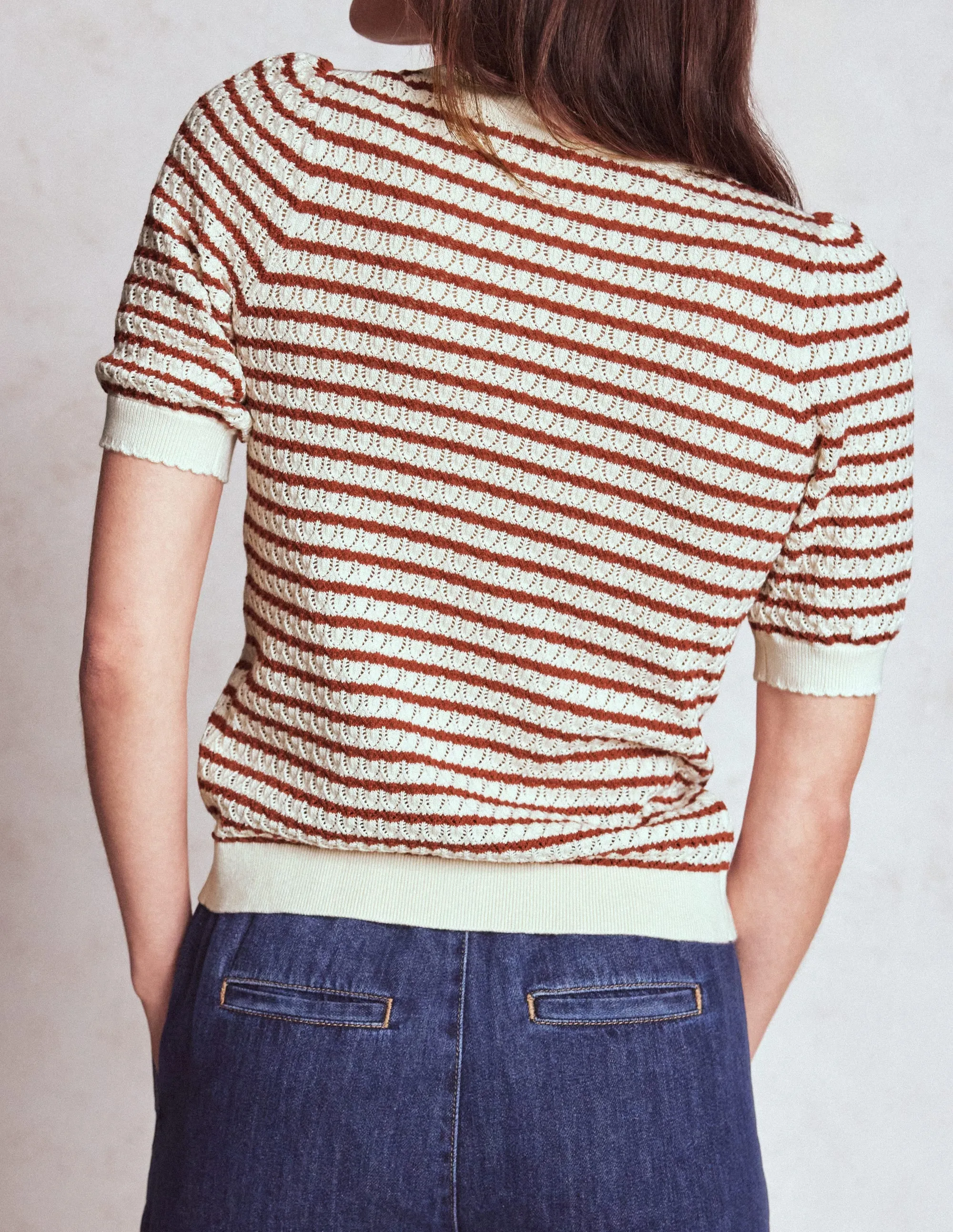 Dot Pointelle Cardigan-Warm Ivory/ Red quick dry