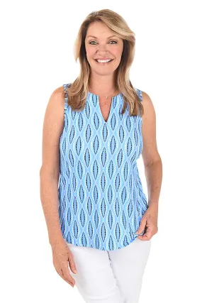 Dot Your Eyes UPF50  Split Neck Sleeveless Top Elastic Edge Binding LightReflectiveTrim