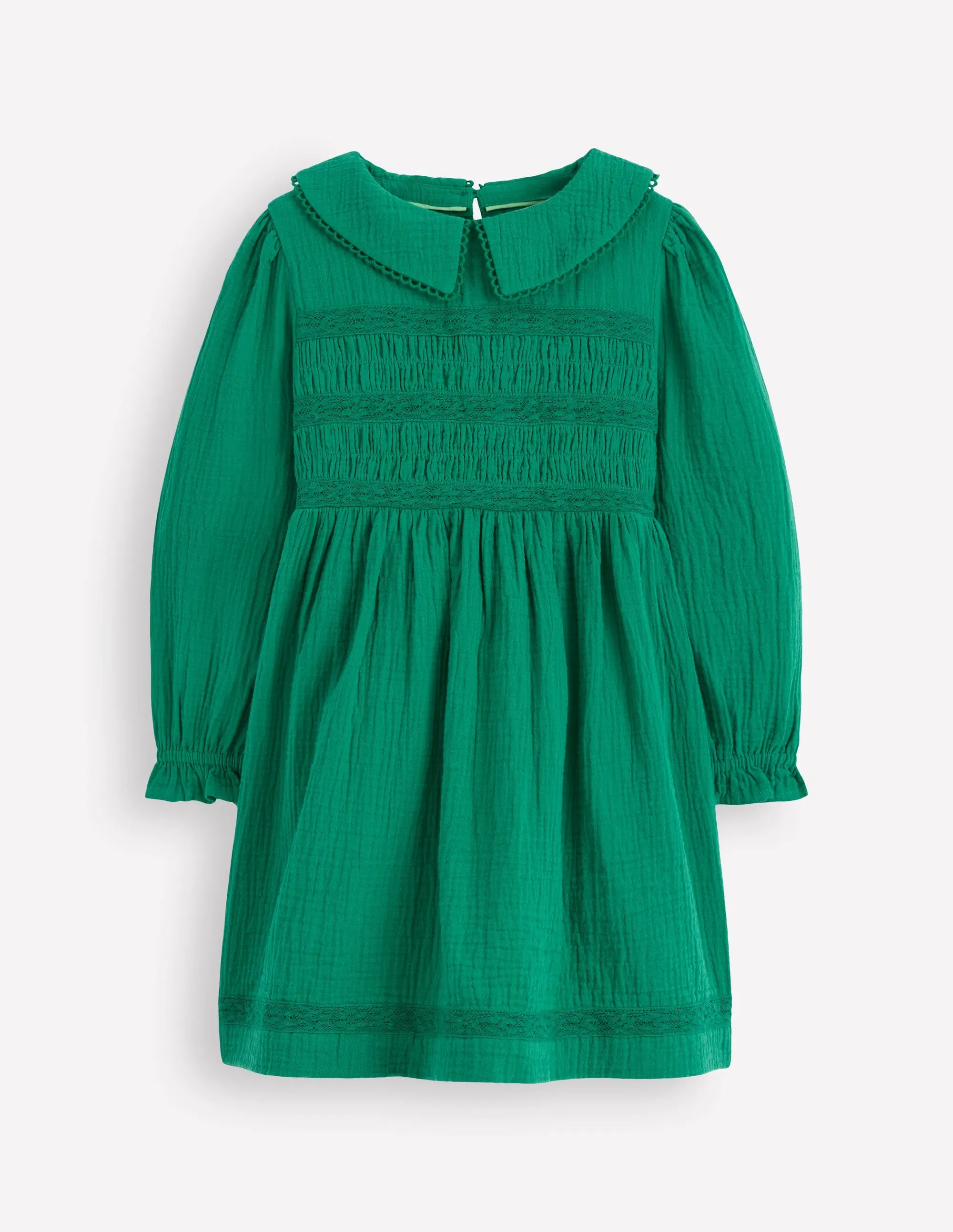 Double Cloth Collared Dress-Shady Green Clean Mood
