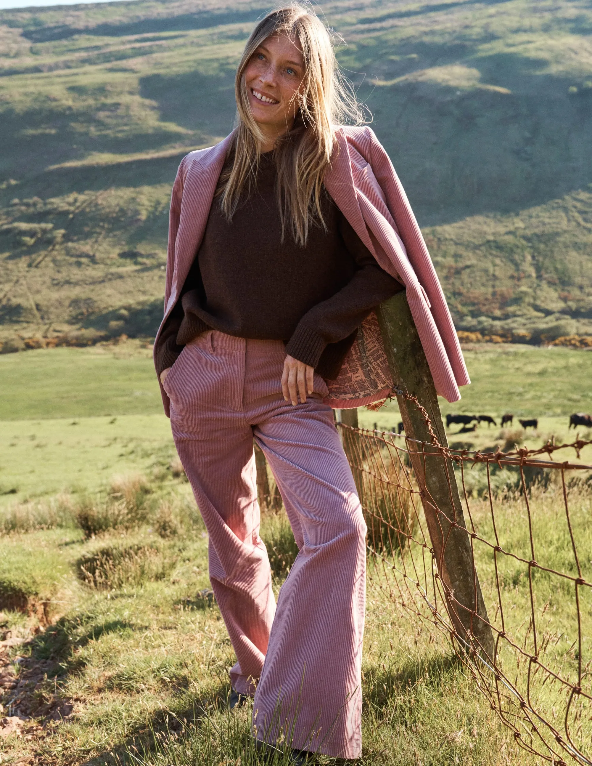 Woodbridge Cord Blazer-Blushing Rose Ergonomic Cut