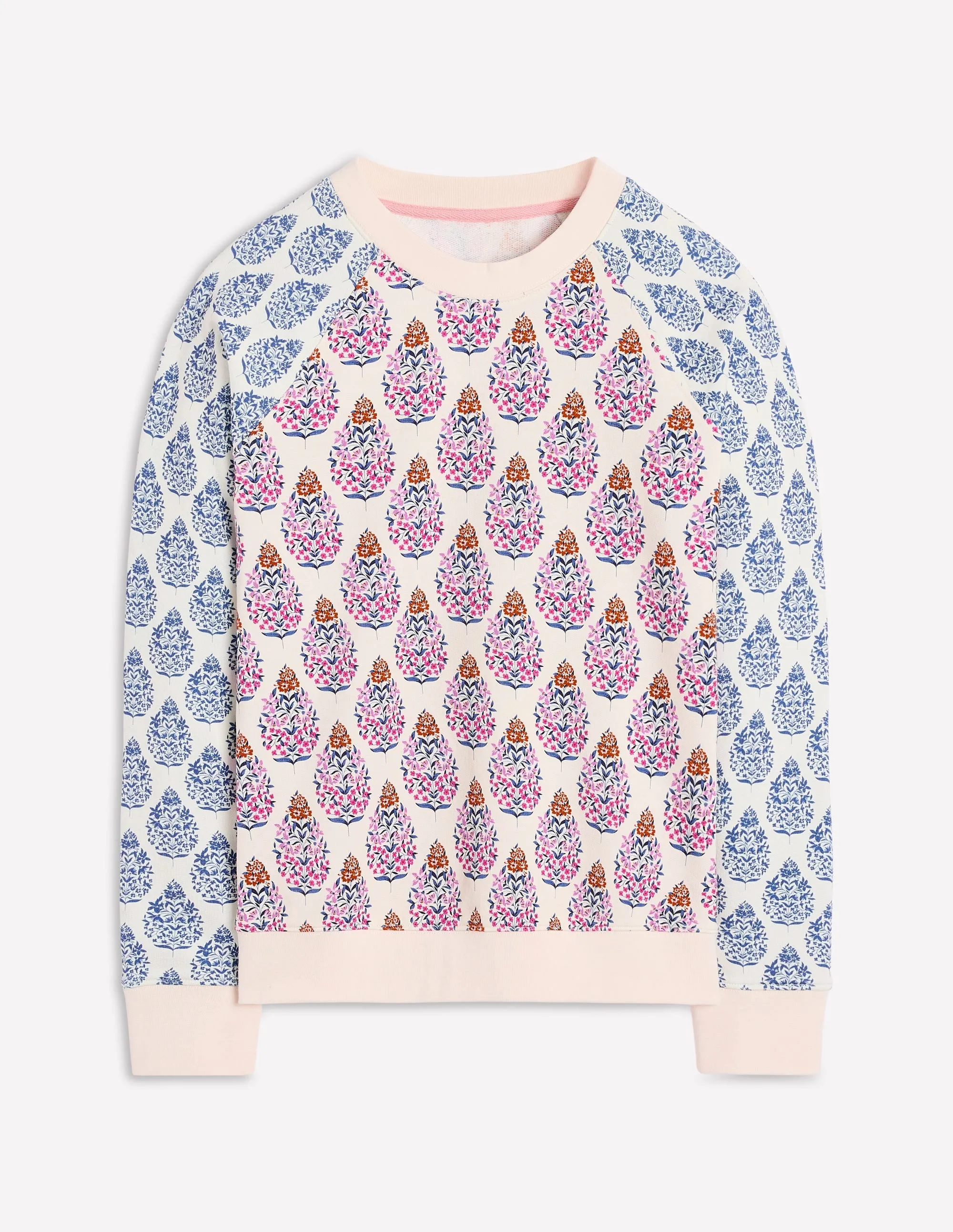 Bonded Seam Tape Rosa Printed Sweatshirt-Multi, Wildflower Bouquet