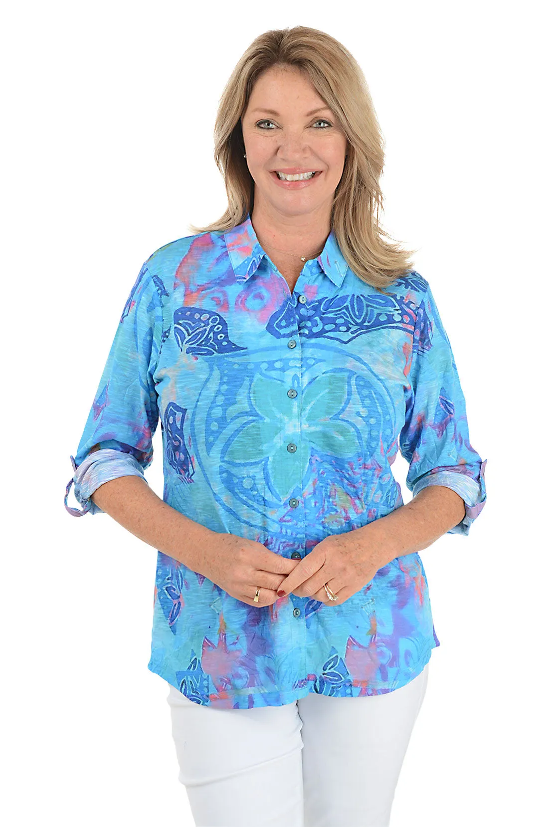 Zumba Roll-Tab Knit Shirt OdorResistantFinish