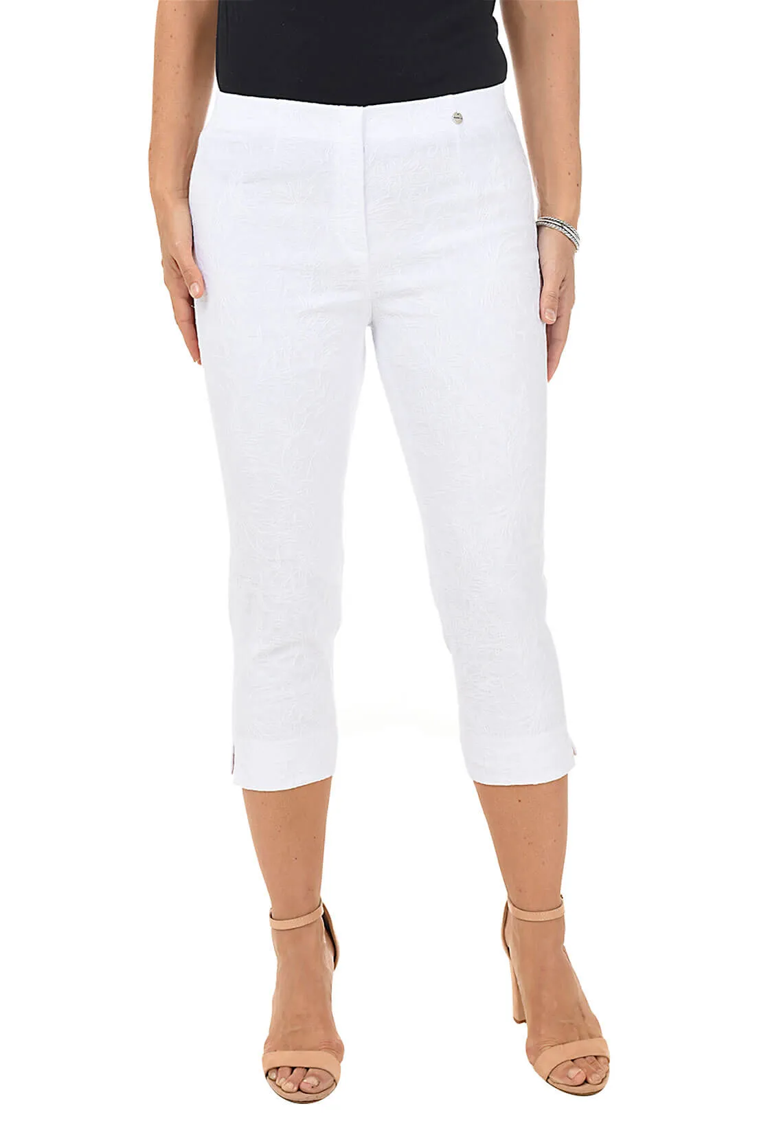 Floral Jacquard Pull-On Crop Pant Performance Wear