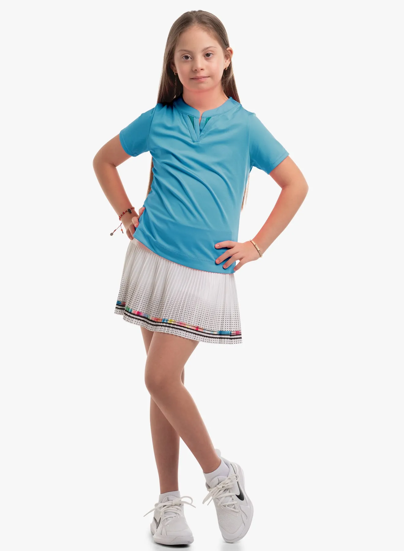 FourWay Stretch Fabric Double V Short Sleeve