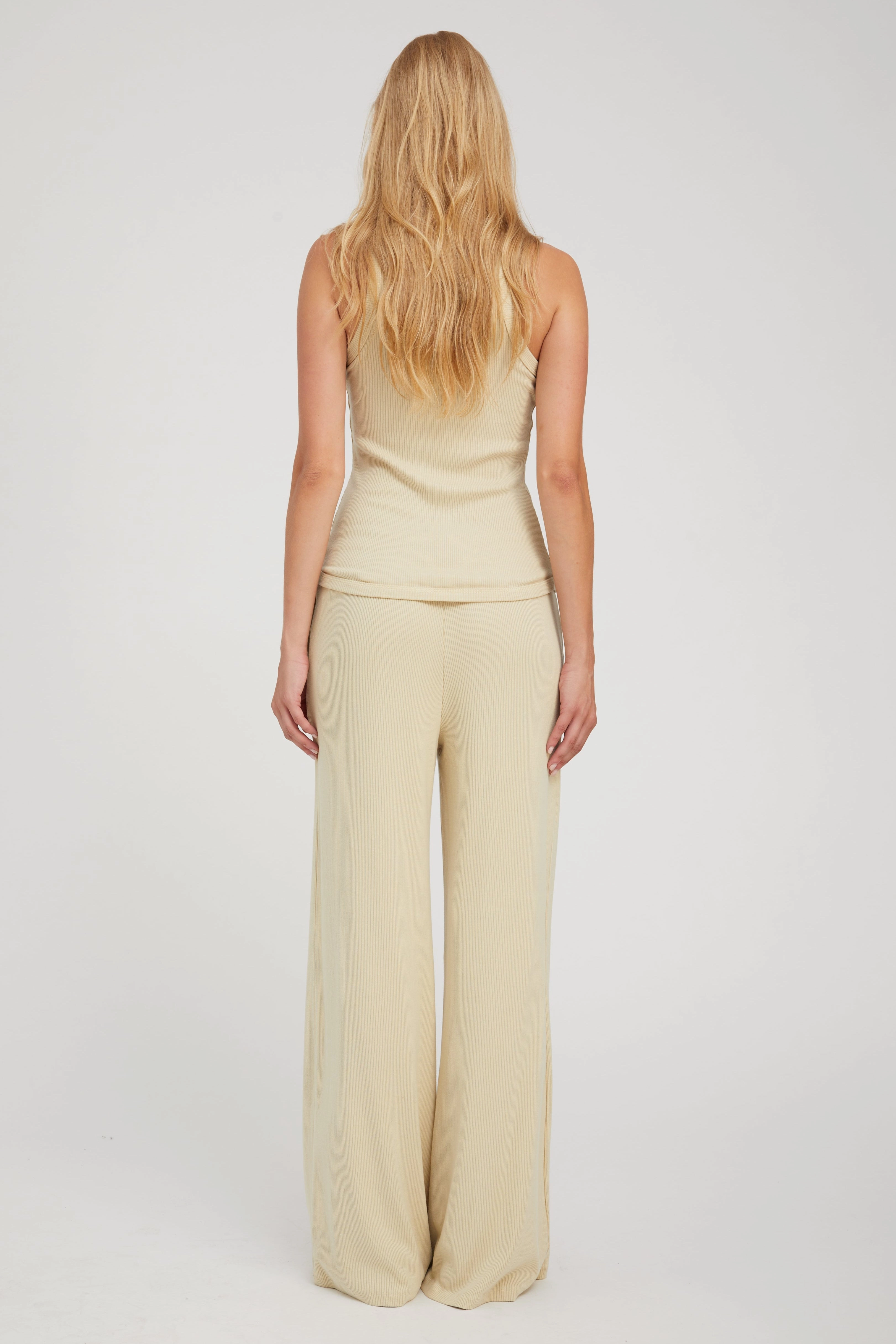 Pistachio Rib Racer Tank OdorResistant Technology LayeredCollar