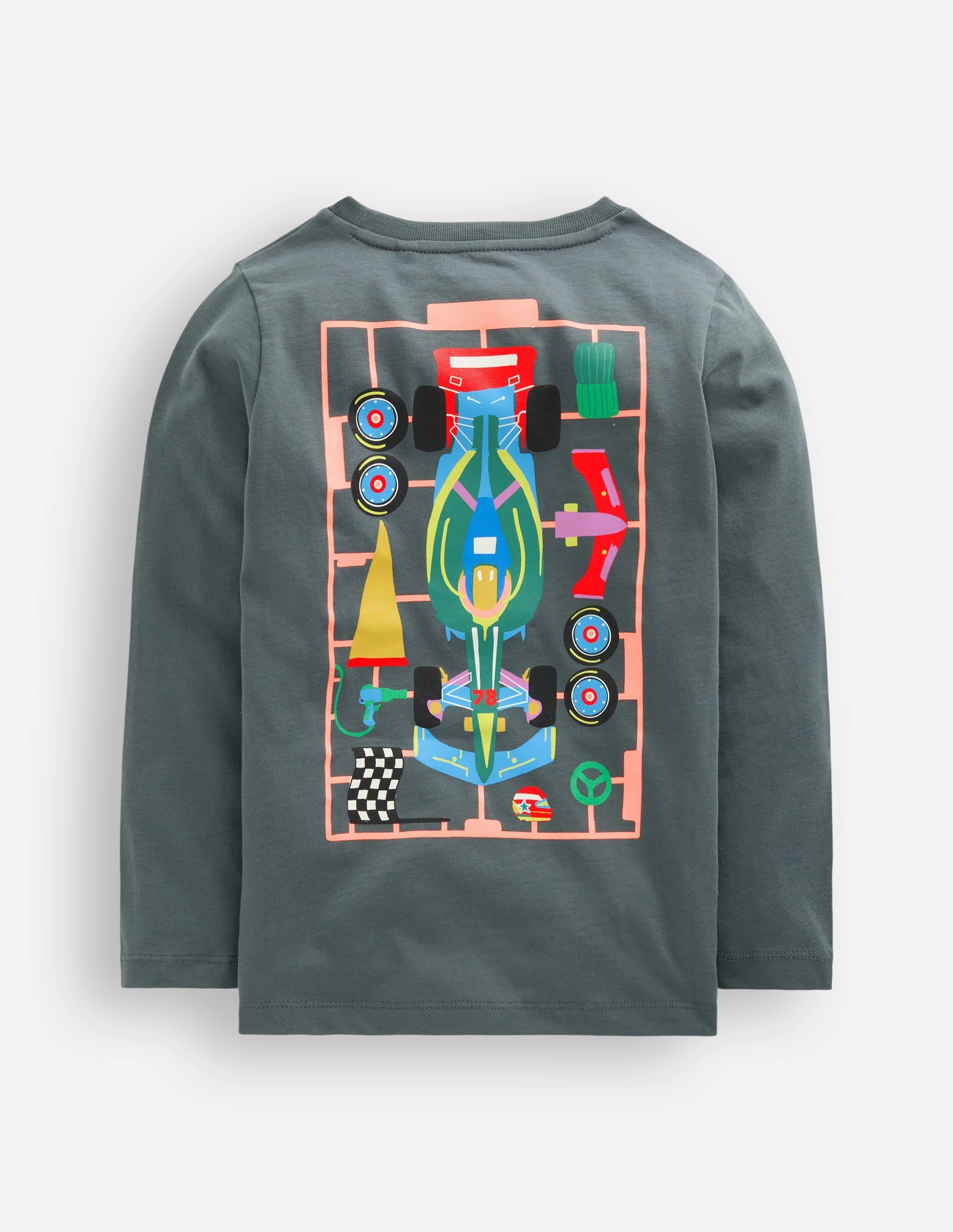 Front & Back Printed T-shirt-Smoke Kit Car Layered Look