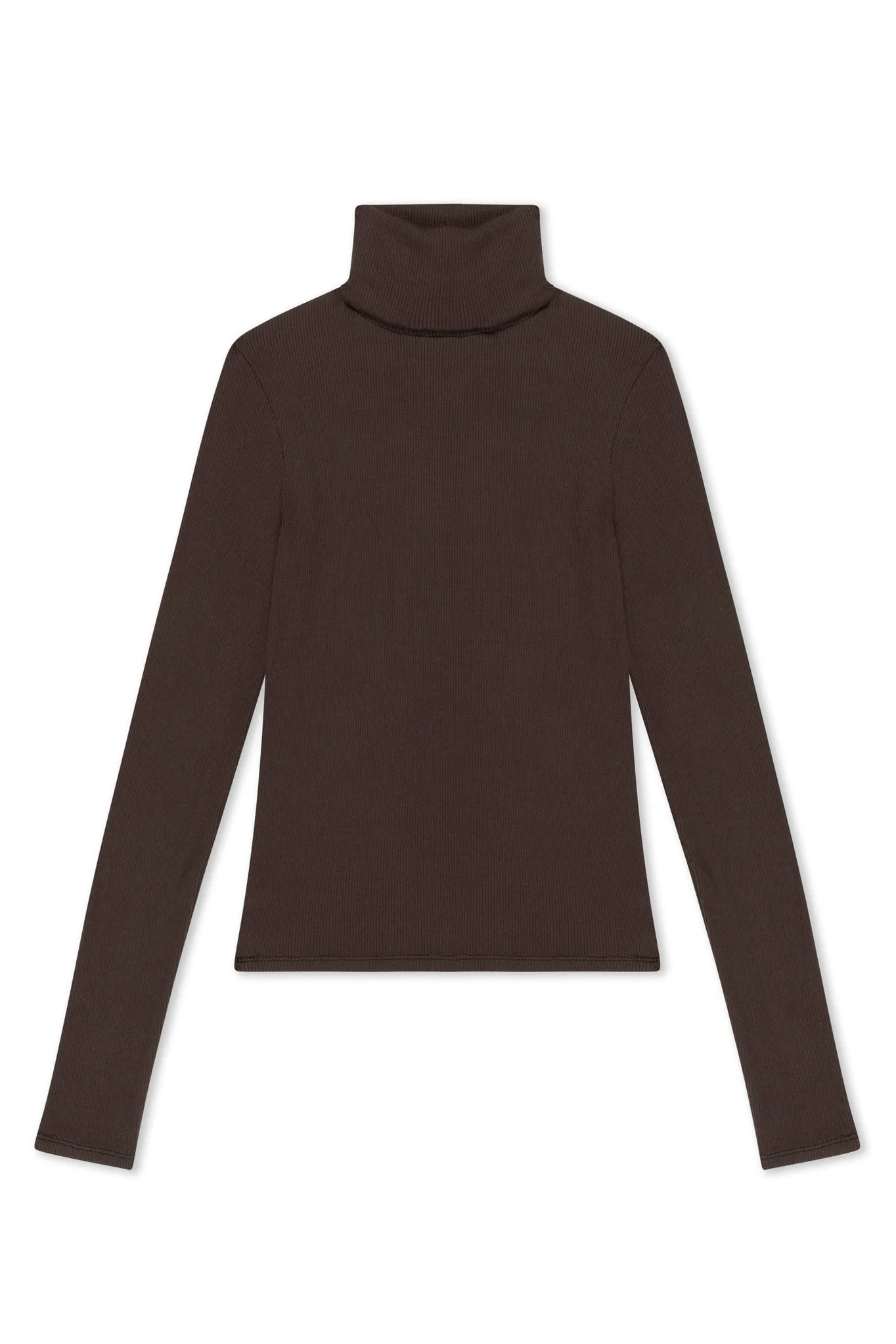 Durable Interlock Stitch Adaptive Temperature Control Chocolate Rib Long Sleeve Turtleneck
