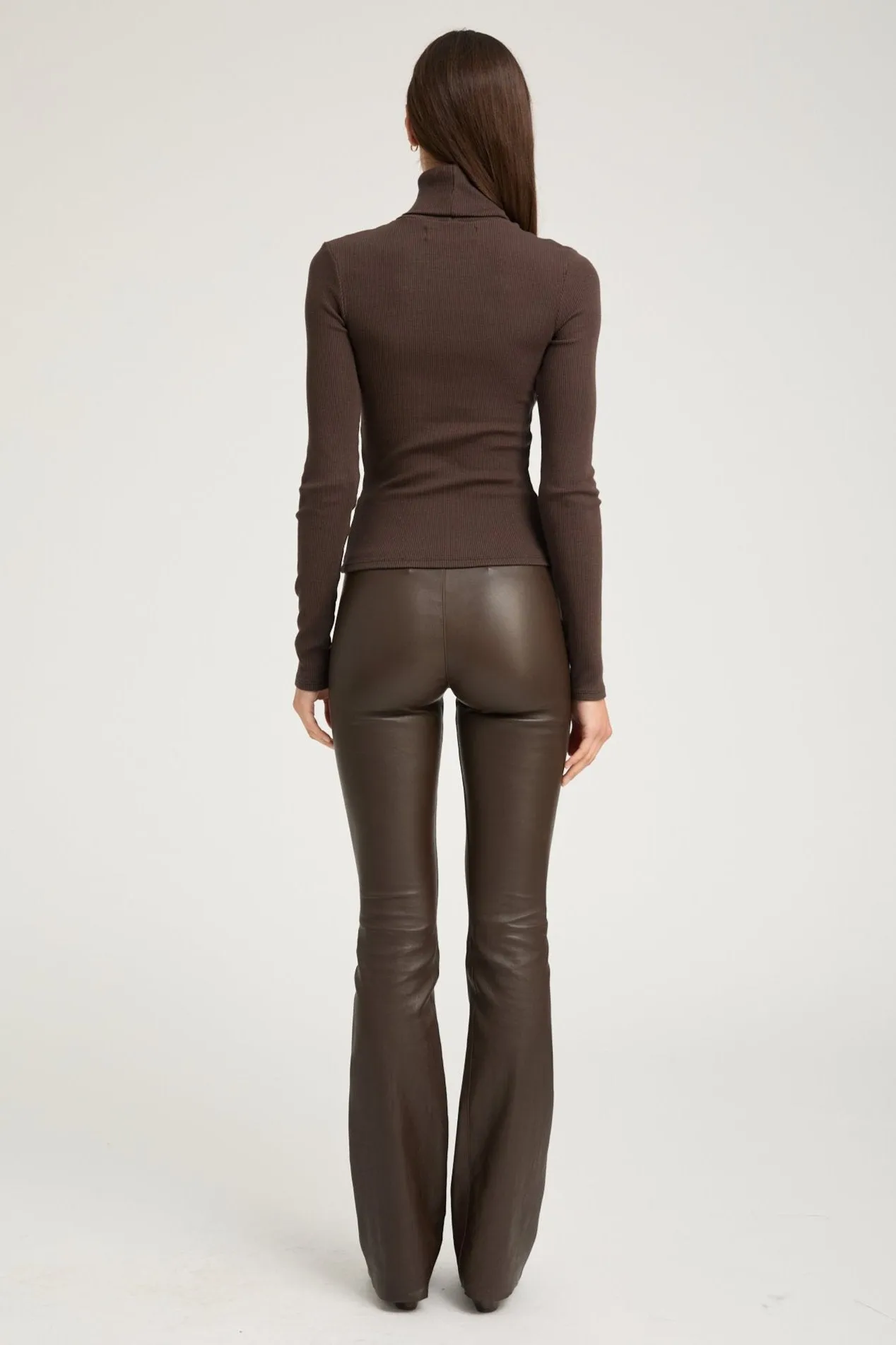 AbrasionResistant Edging Ultraviolet Protection Fabric Chocolate Rib Long Sleeve Turtleneck