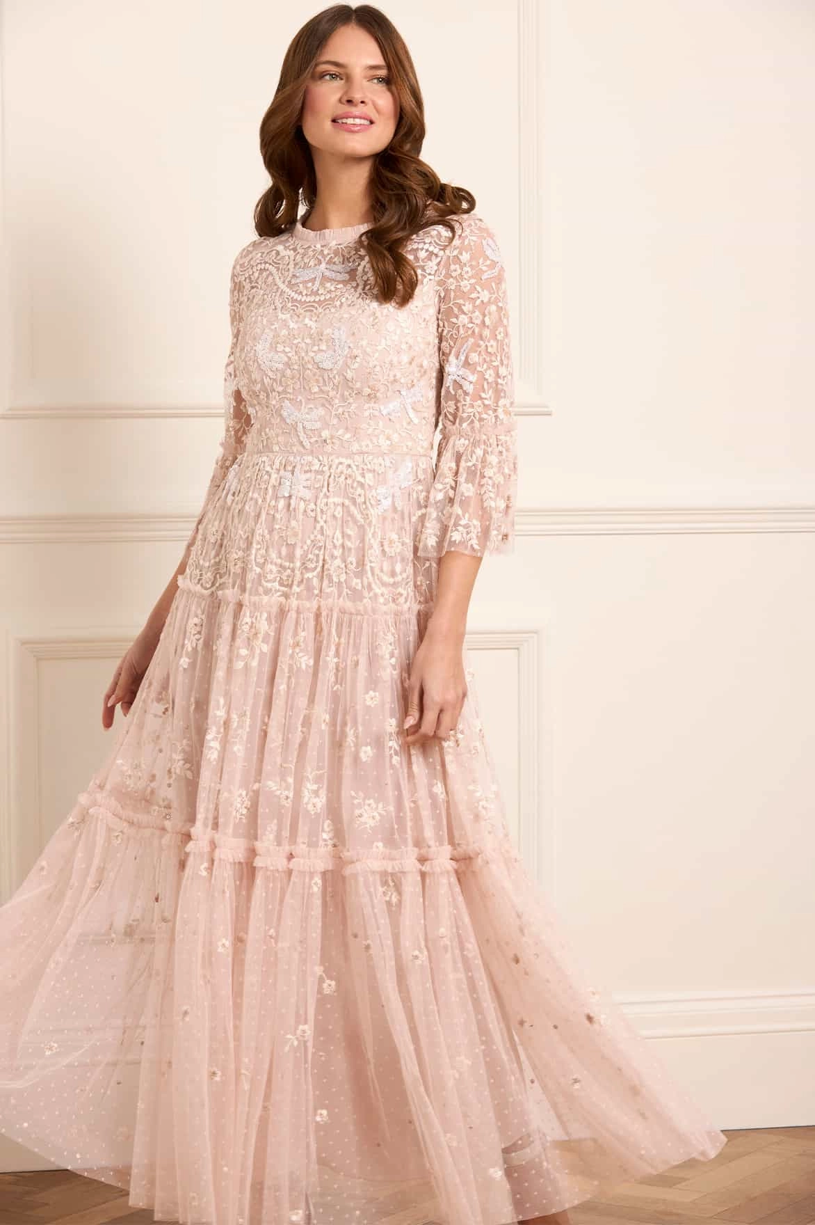 Dragonfly Garden Ankle Gown Floating Shape Sophisticated Look