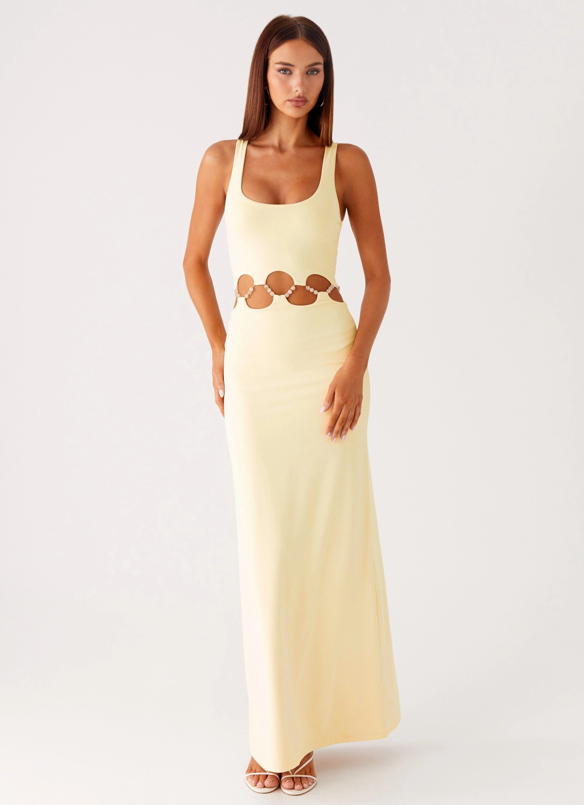 Dreamboat Beaded Maxi Dress - Yellow