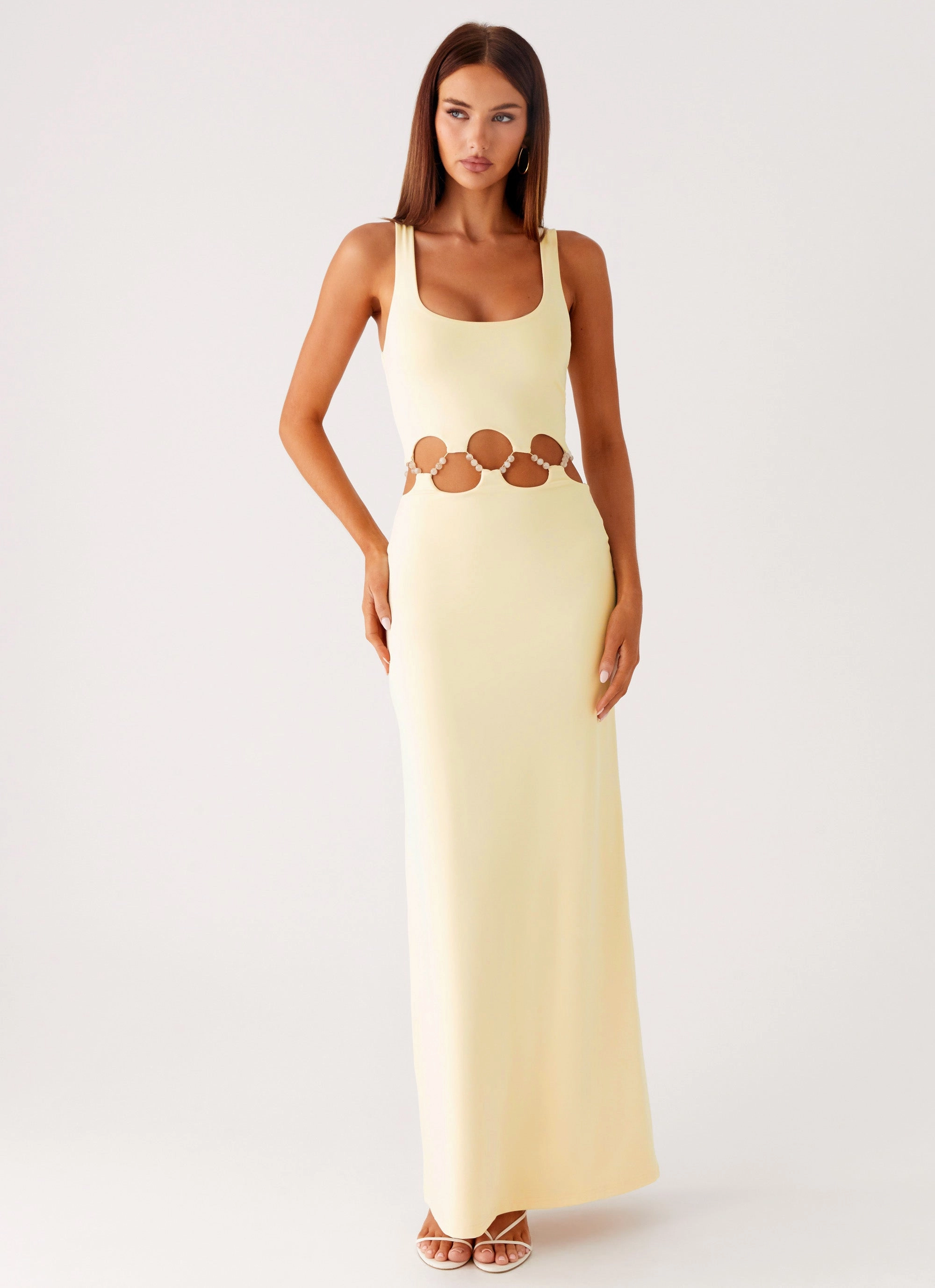 Dreamboat Beaded Maxi Dress - Yellow