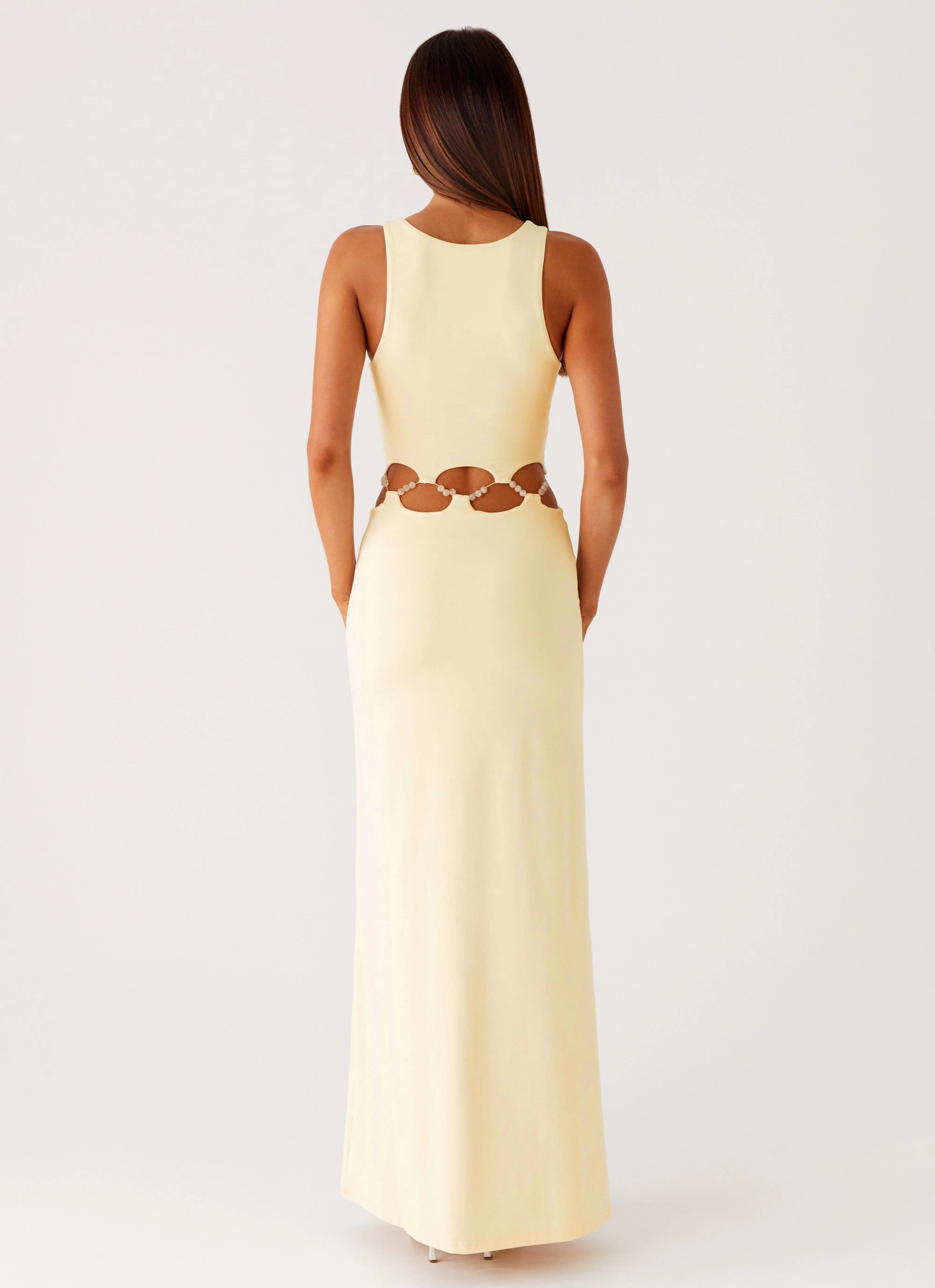 Dreamboat Beaded Maxi Dress - Yellow