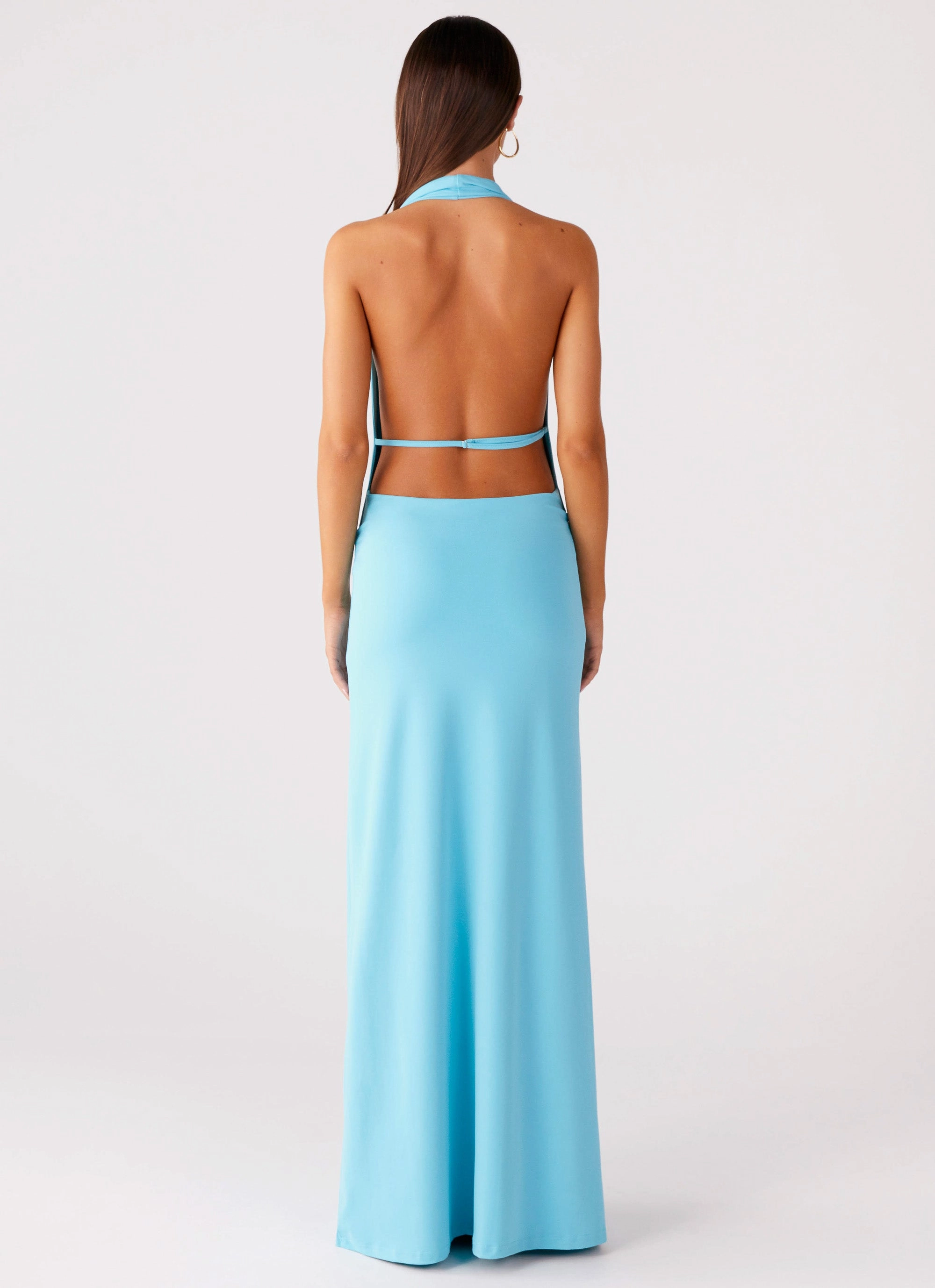 Driftwood Cowl Maxi Dress - Turquoise