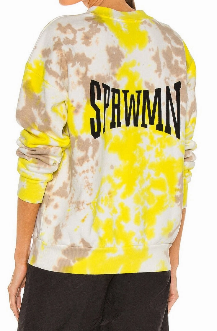 NonIrritatingEdges Snag Proof Weave Crewneck Sweatshirt Logo Lemonade Tie Dye