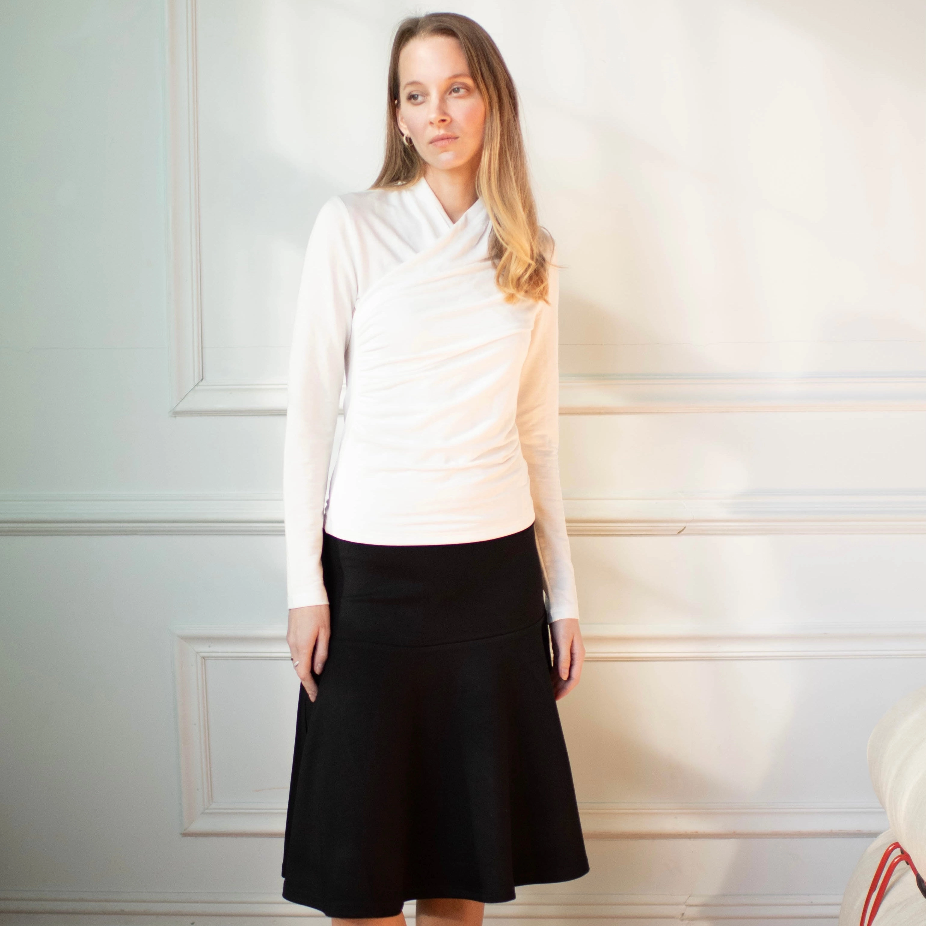 Fashion Tones Drop Waist Skirt | Black