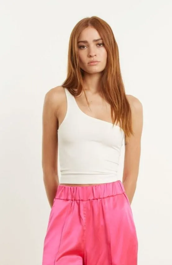 FeatherlightConstruction Off White City One Shoulder Top