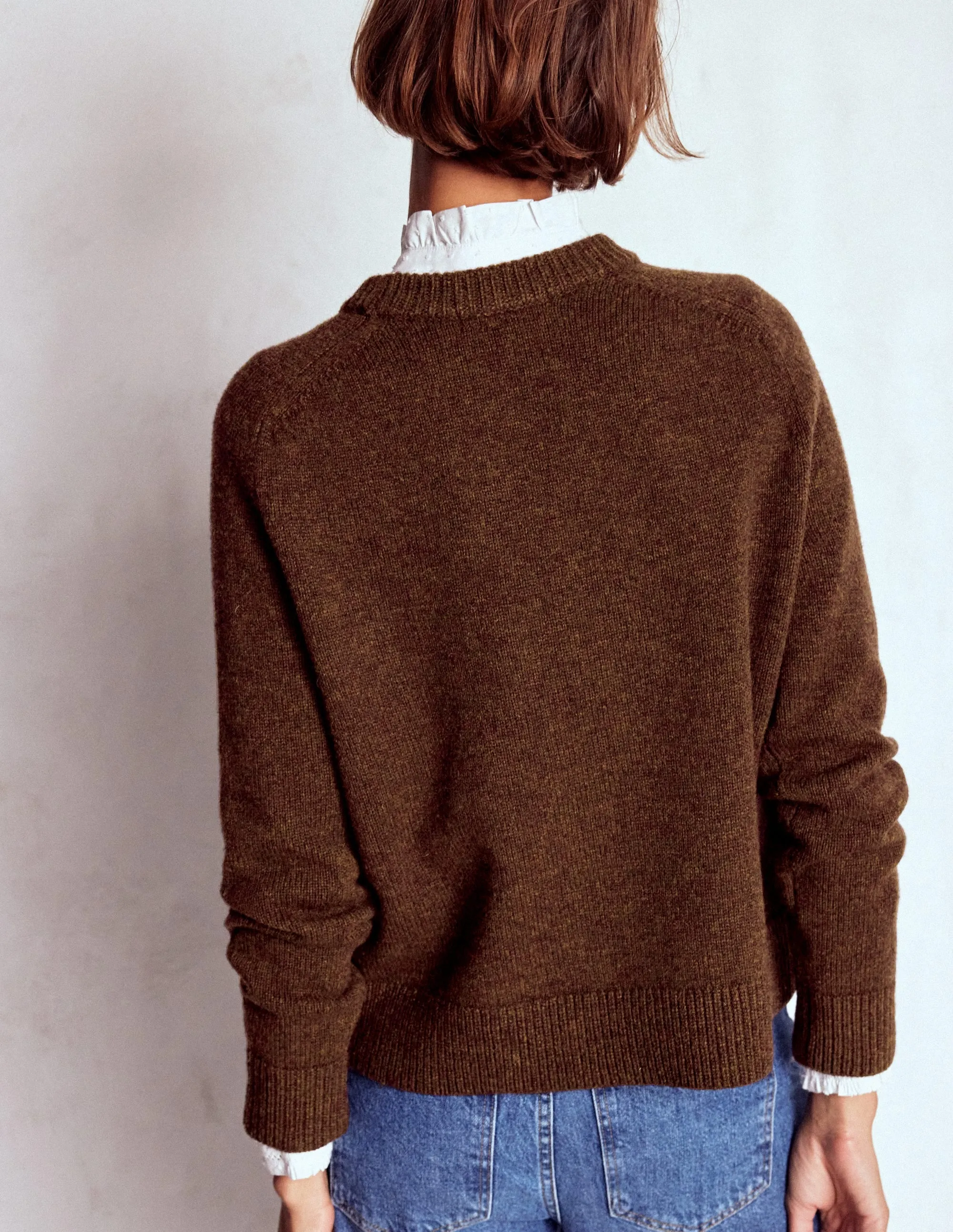 Work Friendly Lived In Marion Merino Jumper-Raw Umber