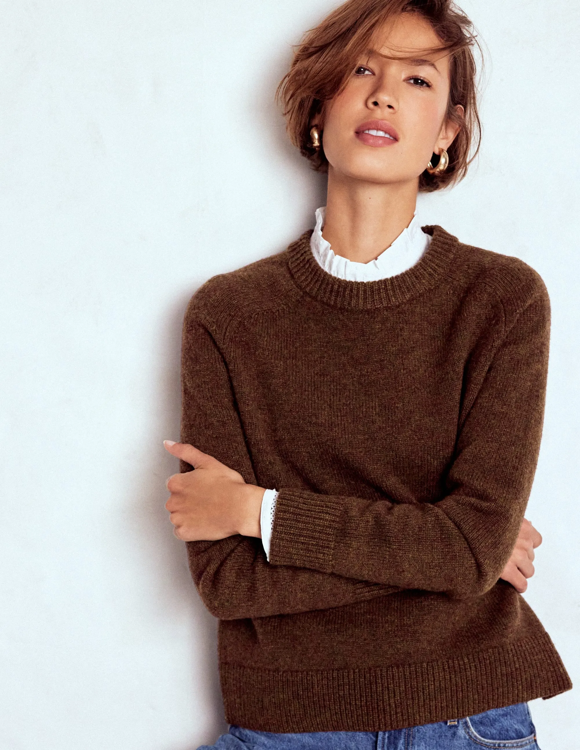 Street Warmth Marion Merino Jumper-Raw Umber