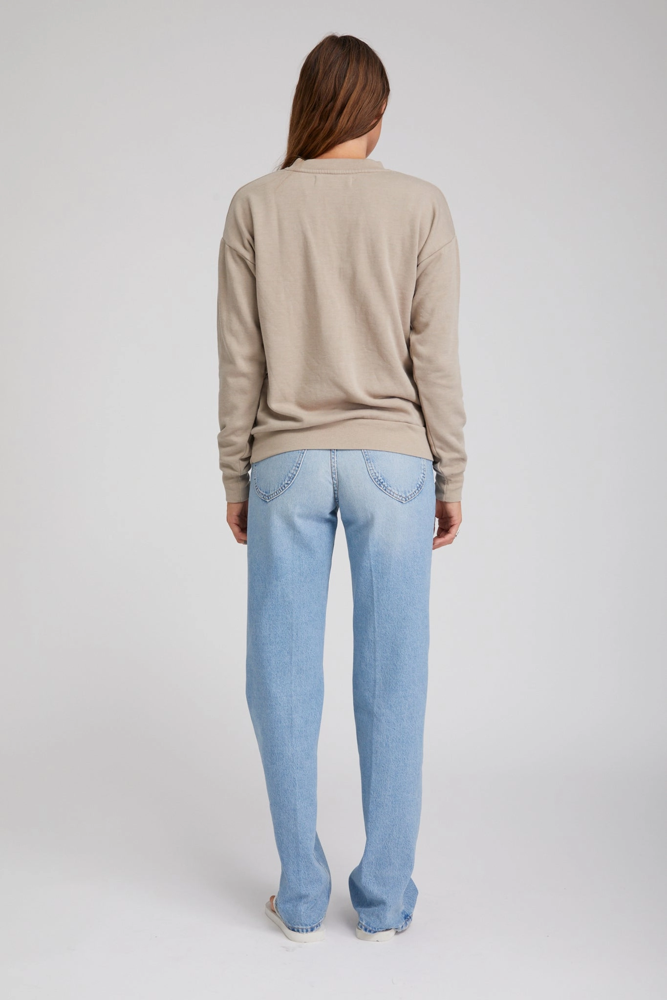 Taupe Logo Sweatshirt BreathableMeshPanel Biodegradable Fiber Blend