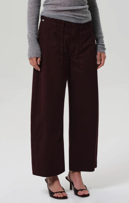 Clean Aesthetic Mid Rise Ayla Cargo In Mahogany