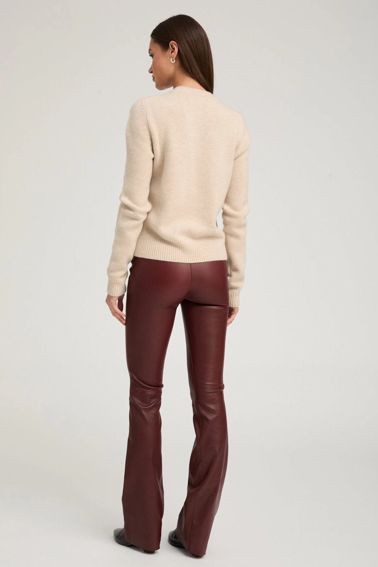 Flowy Tunic Oat Cashmere Crewneck Sweater