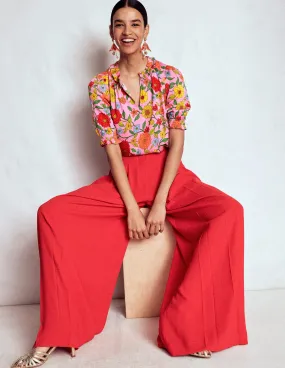 Compact TravelFriendly Design Ria Short Sleeve Top-Rose Bloom, Dahlia Trial