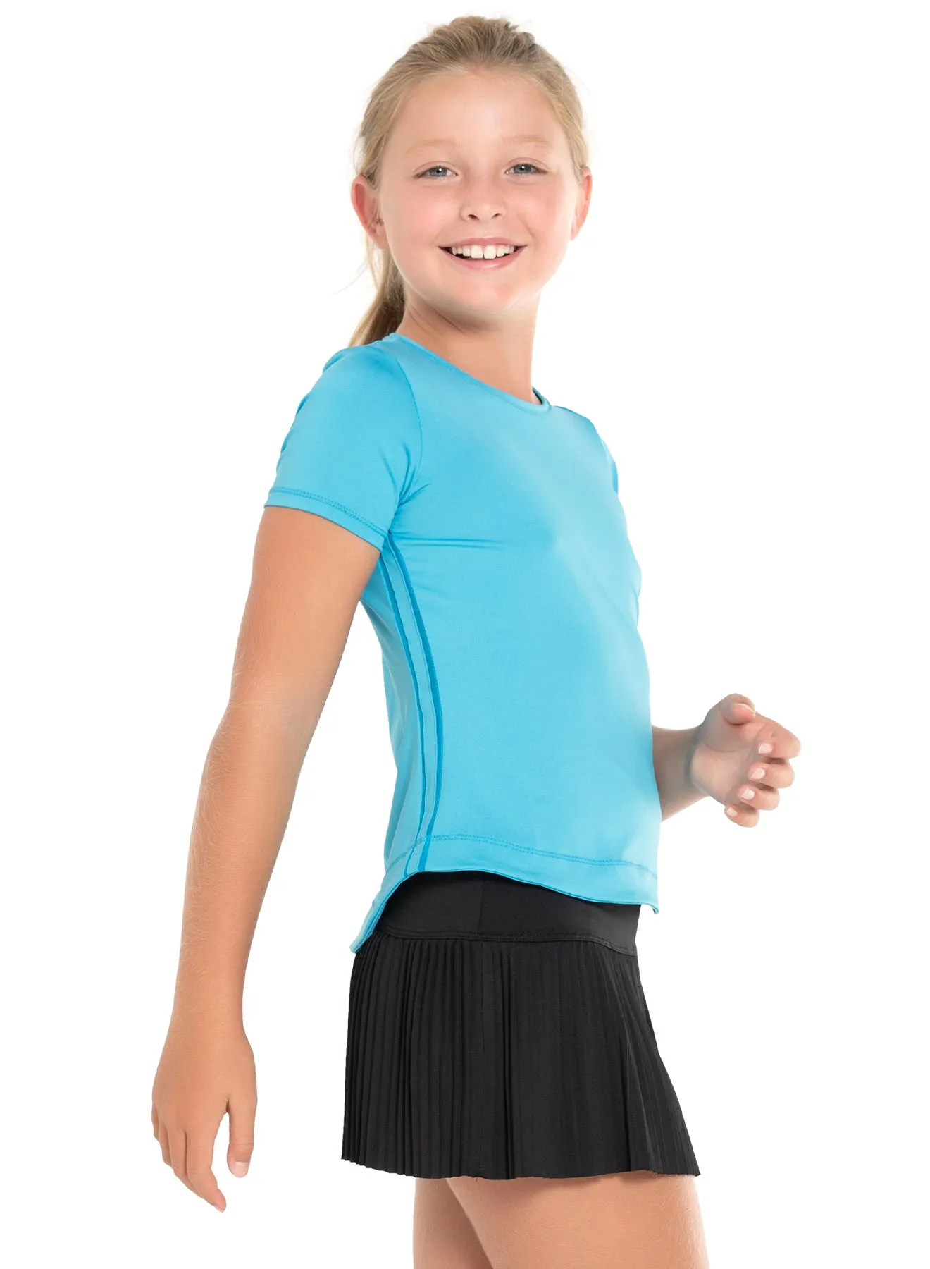 Dynamic High-Low Short Sleeve Contrast Stitching